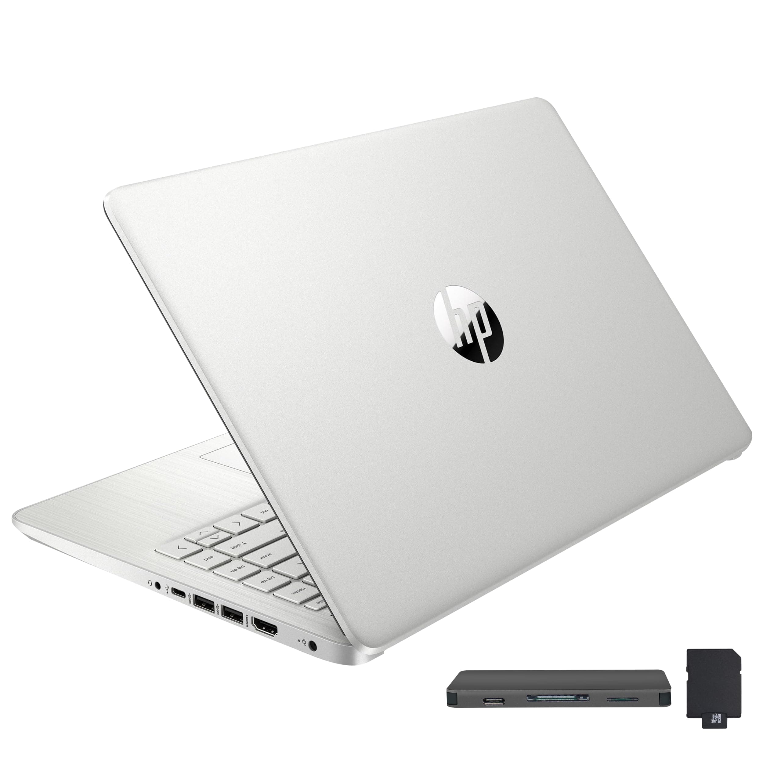 HP Stream 14" HD BrightView Laptop, Intel Celeron N4120, 16GB RAM, 416GB Storage (128GB eMMC + 288GB Docking Station Set), Intel UHD Graphics, 720p Camera, Wi-Fi, 1 Year Office 365, Win 11 S, Silver