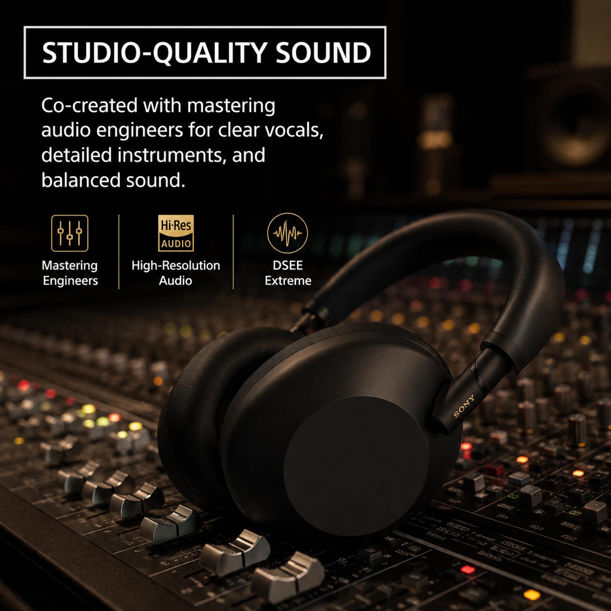 Sony WH-1000XM6 The Best Noise Canceling Wireless Headphones, HD NC Processor QN3, 12 Microphones, Adaptive NC Optimizer, Mastered by Engineers, Studio-Quality, 30-Hour Battery with Deco Guide Bundle, view 4