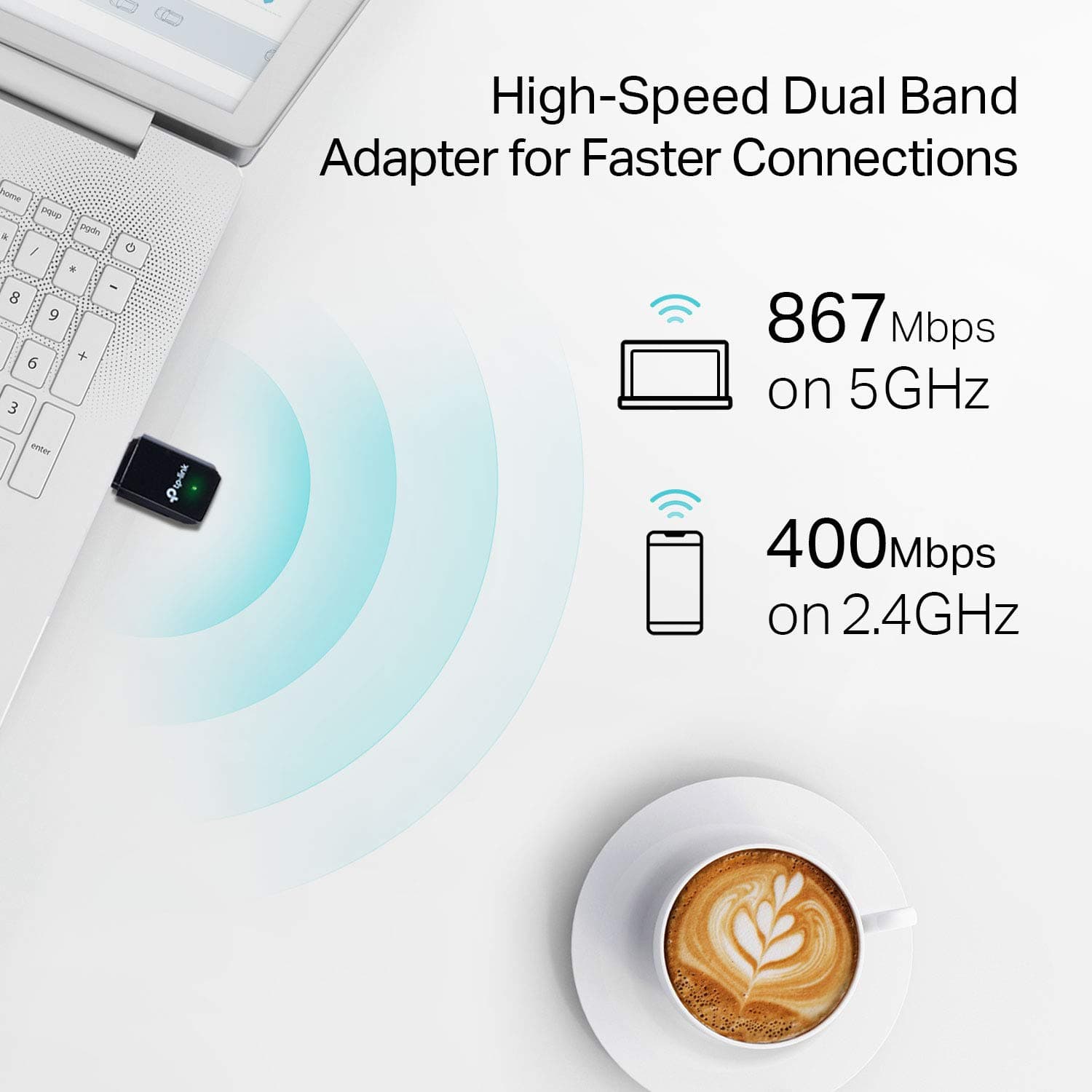 TP-Link AC1300 USB WiFi Adapter for Desktop PC 2.4/5G Dual Band WiFi Dongle, view 2