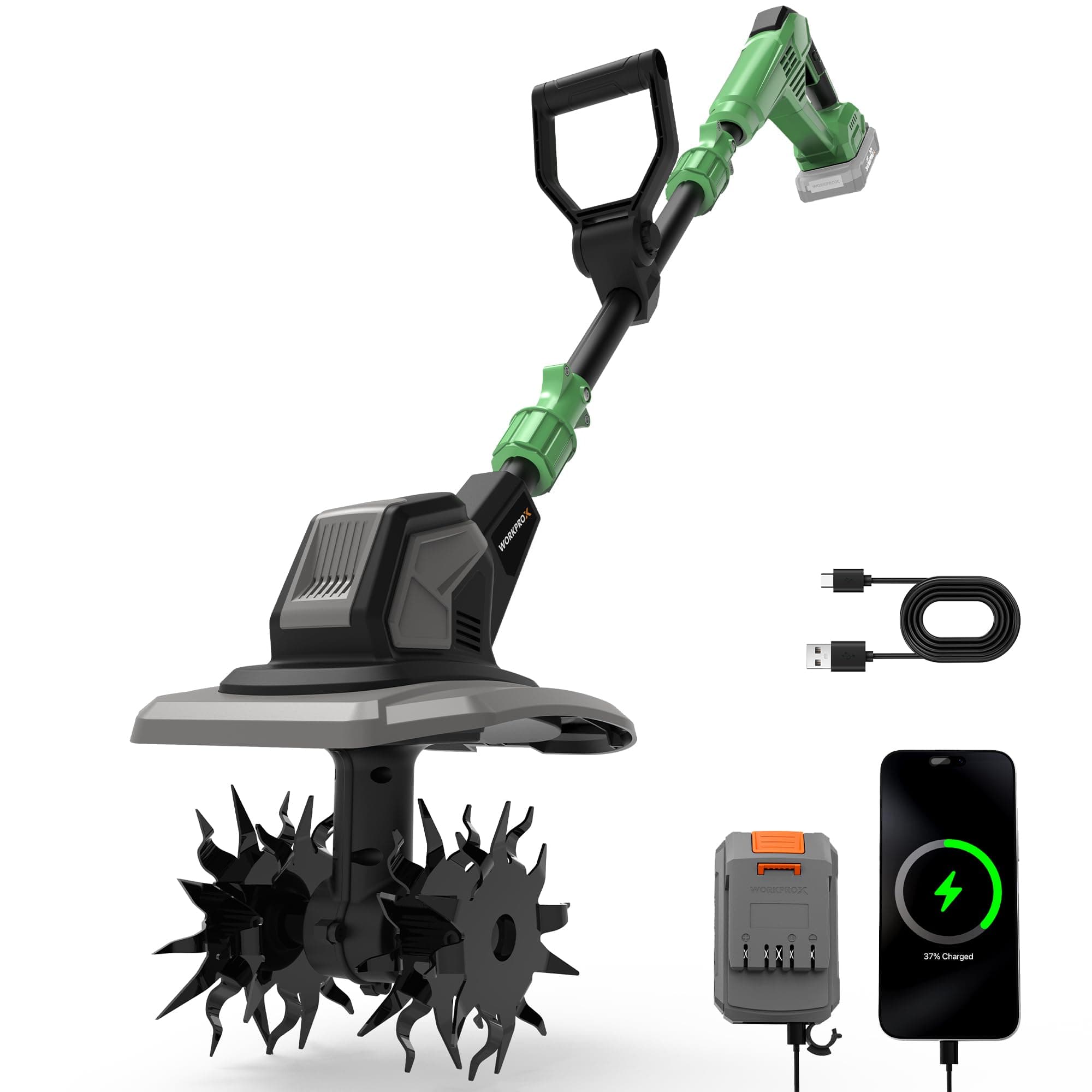 WORKPROX 20V Cordless Tiller Cultivator, 4×12 Durable Steel Tines, 8-Inch Wide & Deep Garden Rototiller, 4.0Ah Battery Powered, Electric Cultivator for Soil, Lawn & Garden, TickClip Clip verdict
