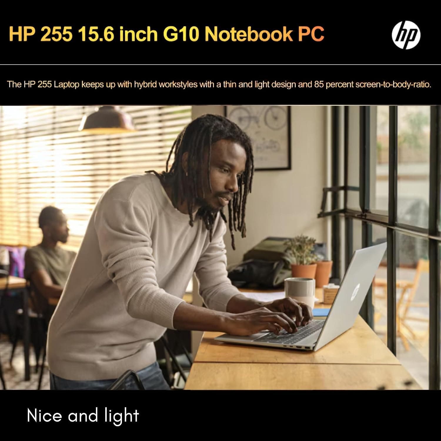 HP 255 G10 Laptop, 16GB RAM, 256GB SSD, Ryzen 3 7330U, Without Mouse, view 3