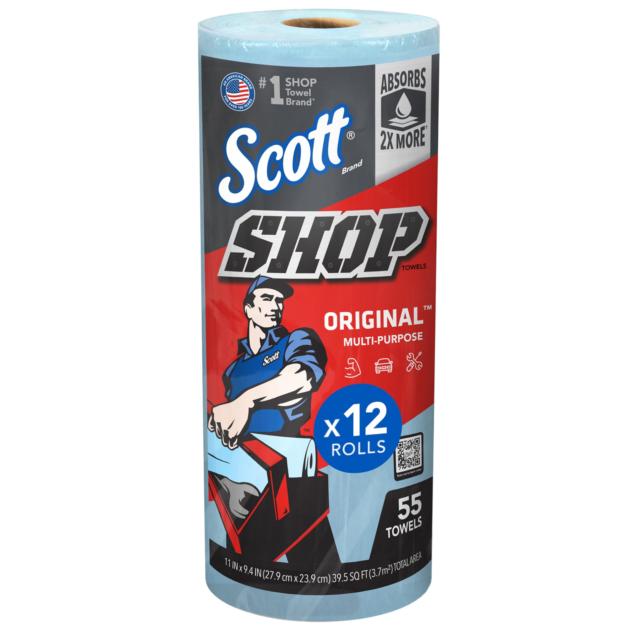 Scott Shop Towels Original, 55 Towels/Roll, 12 Rolls/Case, view 2