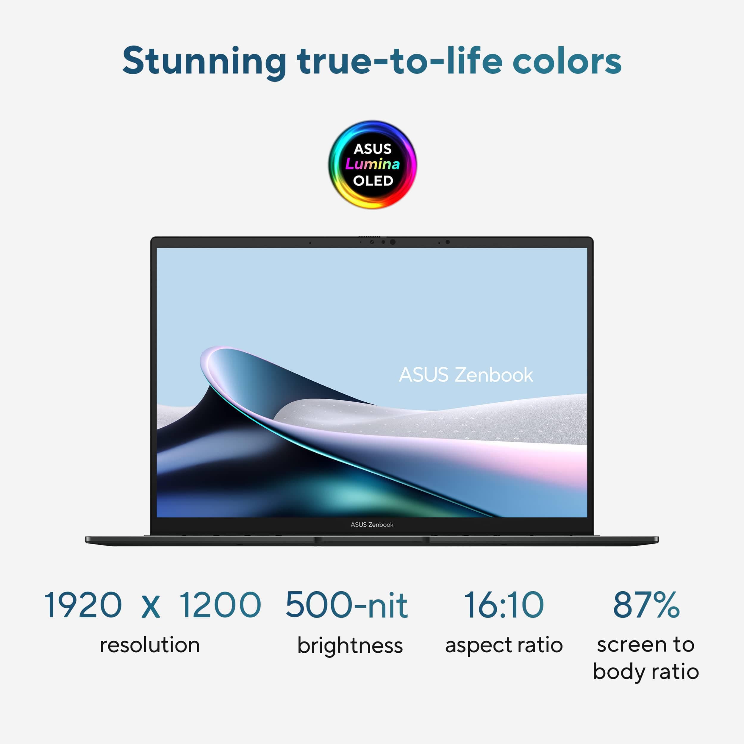 ASUS Zenbook 14 OLED Touchscreen AI PC Laptop,14" FHD+, Intel Core Ultra 7 255H (> i9-13900H), 16GB DDR5 RAM, Backlit, 2x Thunderbolt 4, Wi-Fi 7, IST Computer Customized 512GB/1TB/2TB SSD, Win 11 Pro, view 3