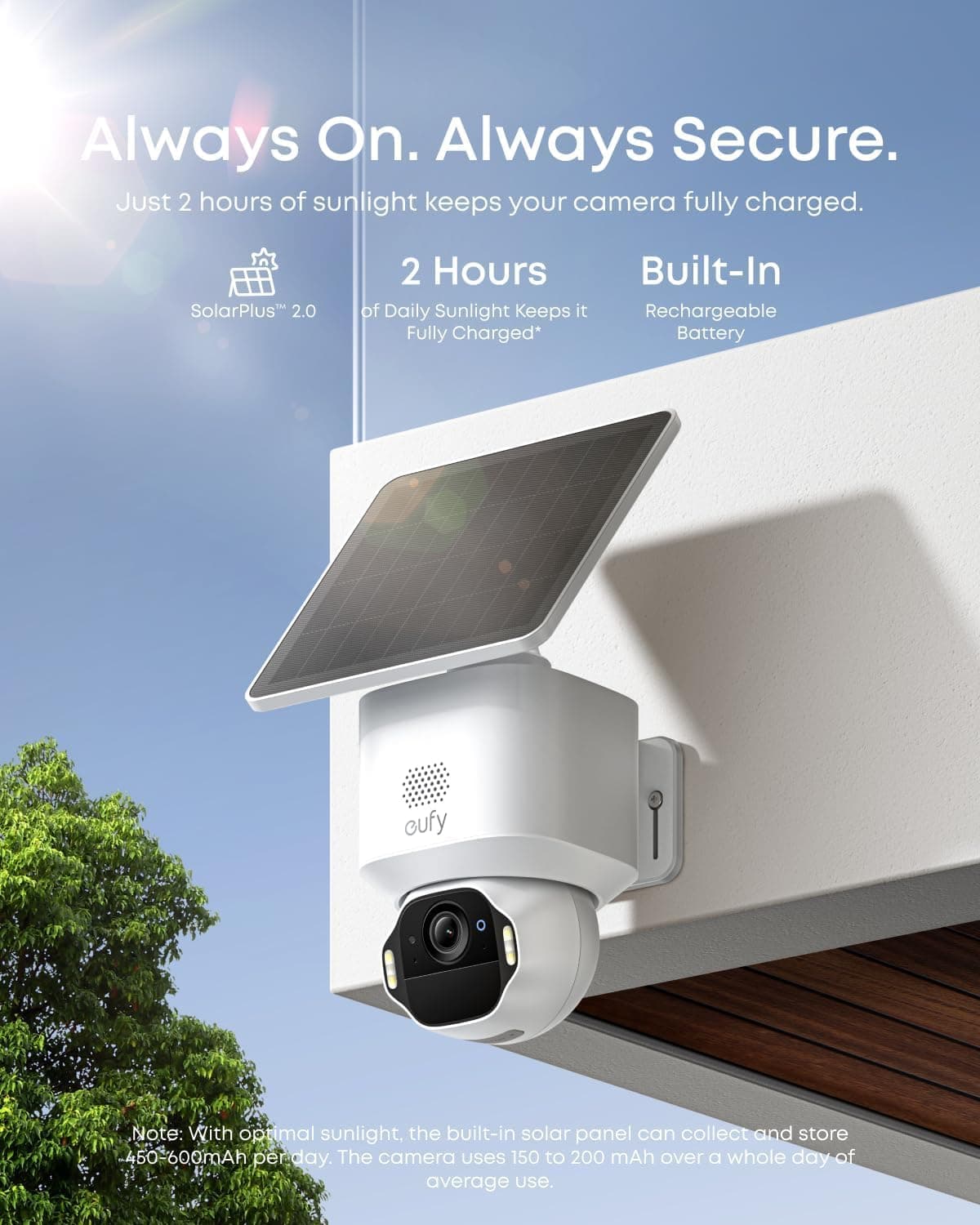 eufy Security SoloCam E42, 4K Solar Security Camera, AI Facial Recognition, view 6