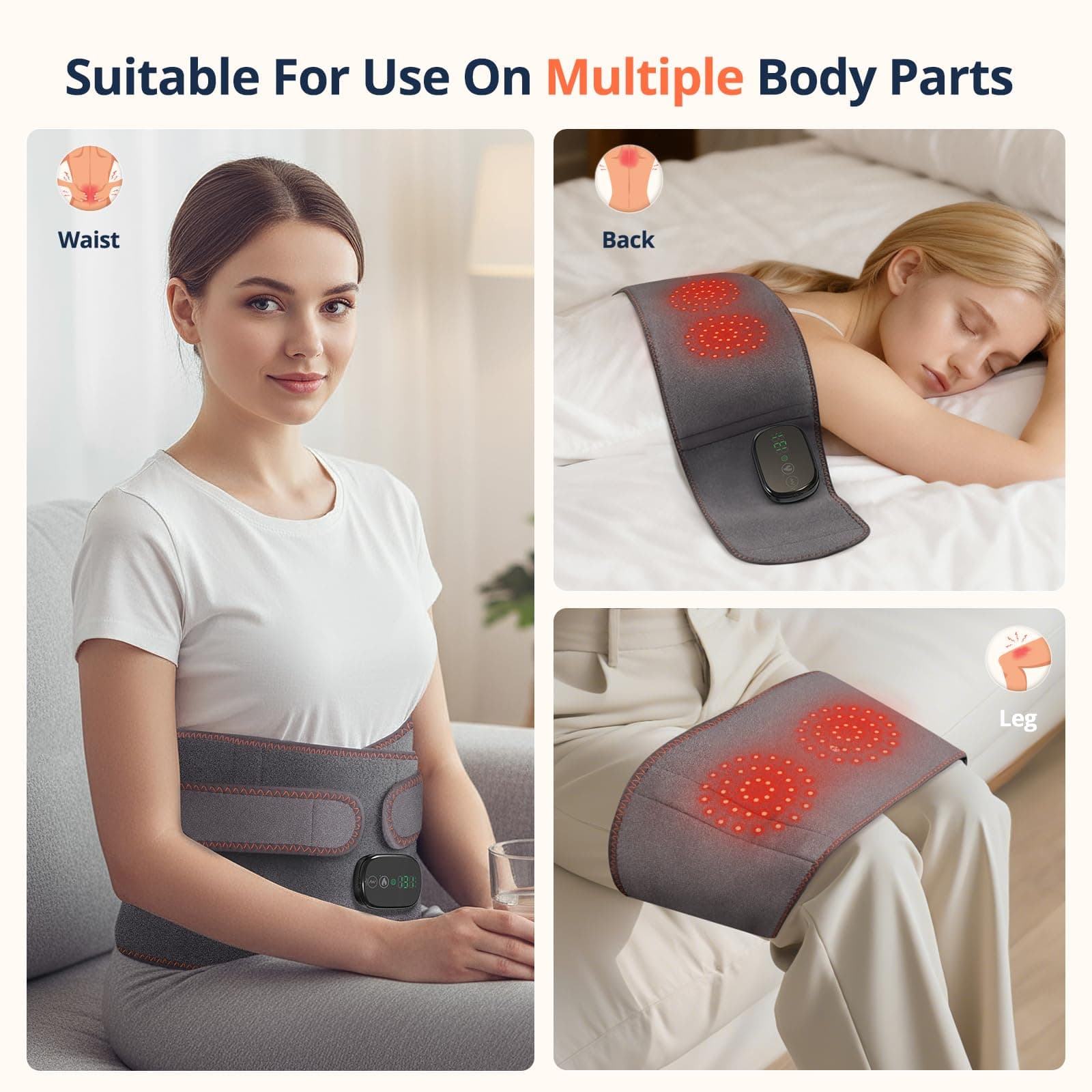 Portable Lower Back Massager with Heat 3 Vibration & Heat for Men and Women, view 2