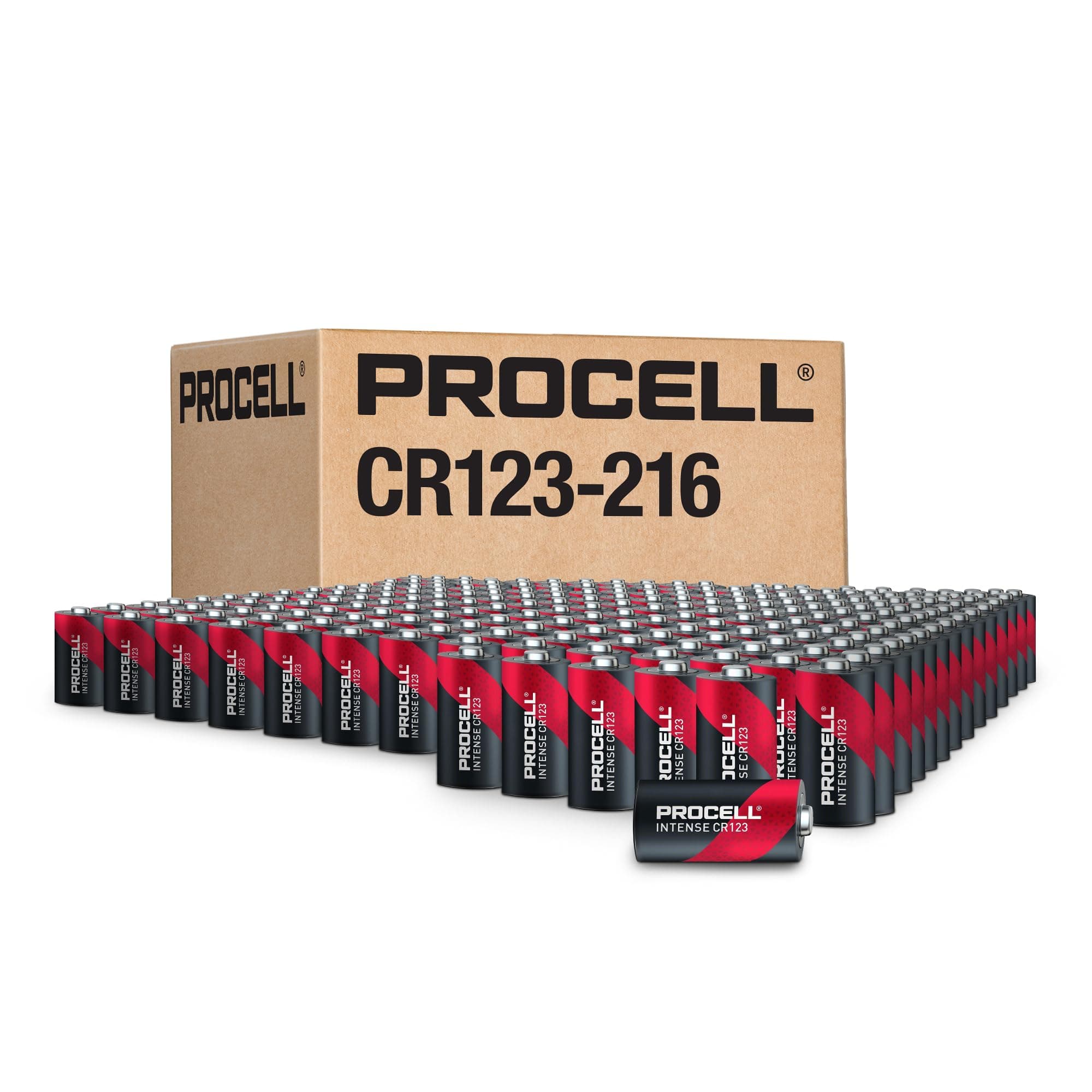 PROCELL CR123A 3V Lithium Batteries, High-Power Professional, 216-Count