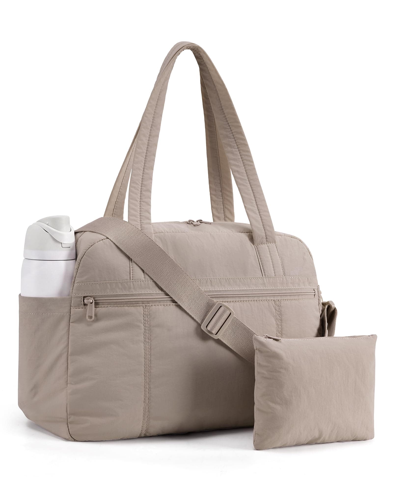LIGHT FLIGHT Personal Item Travel Bag, Lightweight Gym Bag for Women, 20L Weekender Duffel Bag with Toiletry Pouch, Carry on Overnight Dance Duffle, Camel, TickClip Skip verdict