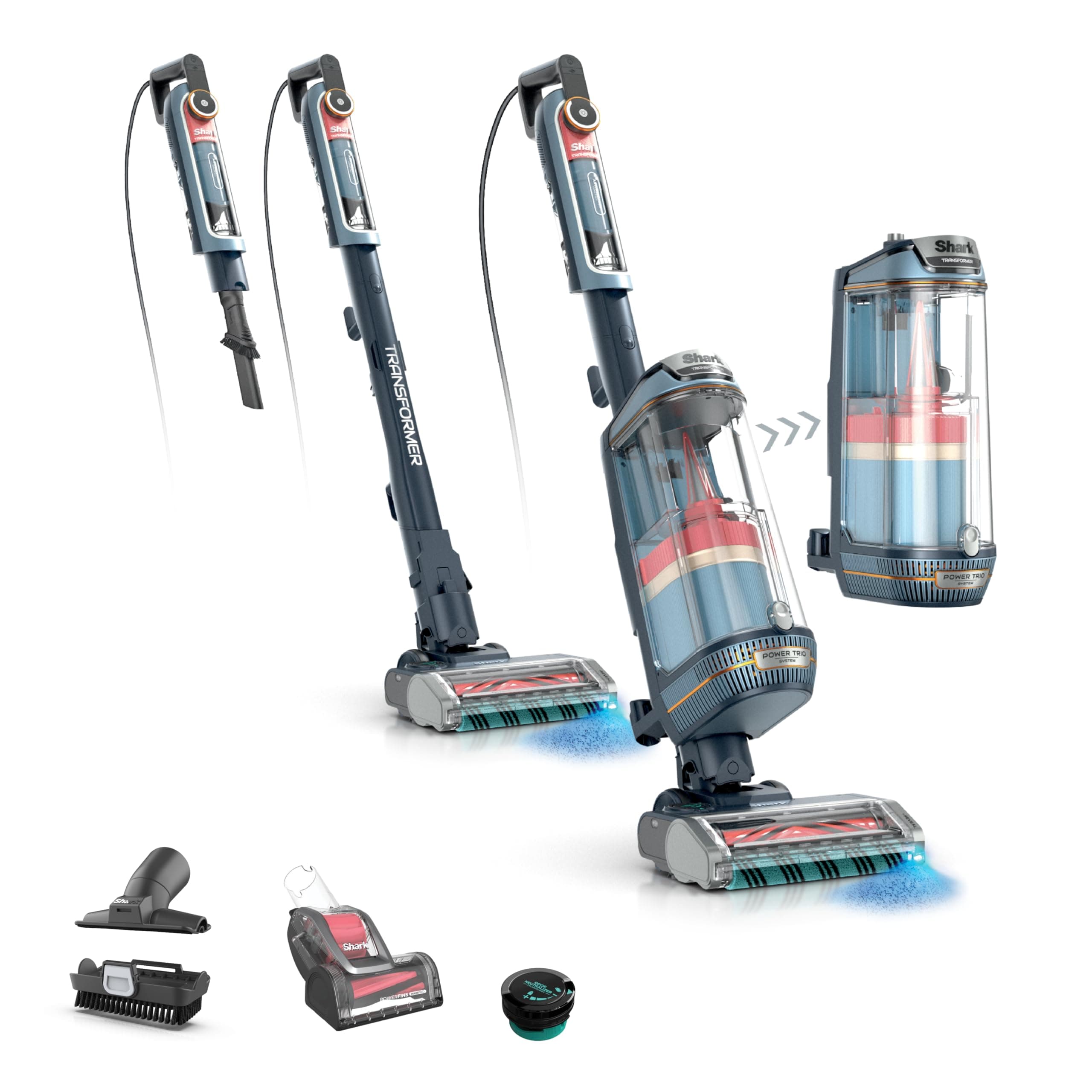 Shark® PowerDetect® Transformer™ Upright Vacuum, Midnight Steel, LX5002
