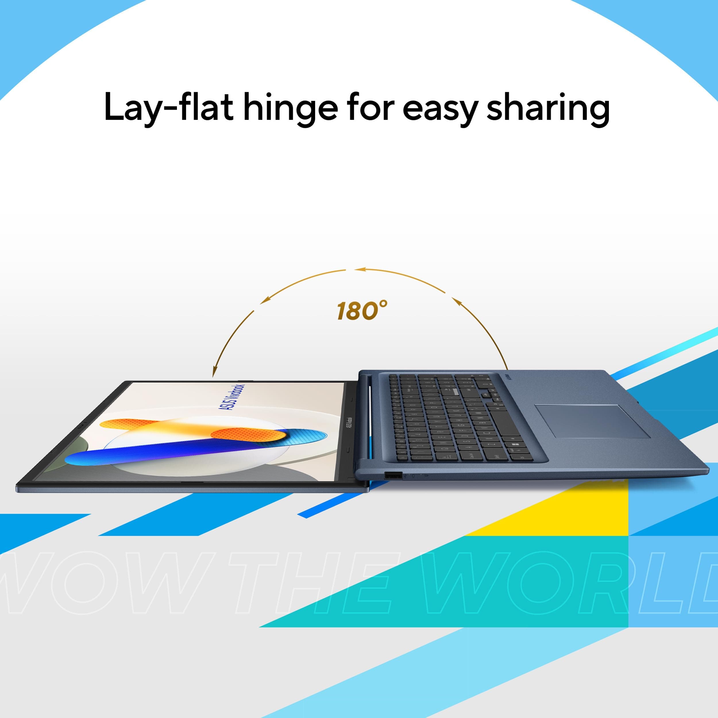 ASUS Vivobook 17 Laptop - 17.3” FHD Display - Intel® Core™ 3 100U - 8GB RAM - 512GB SSD - Windows 11 Home - Quiet Blue - F1704VA-AS34, view 2