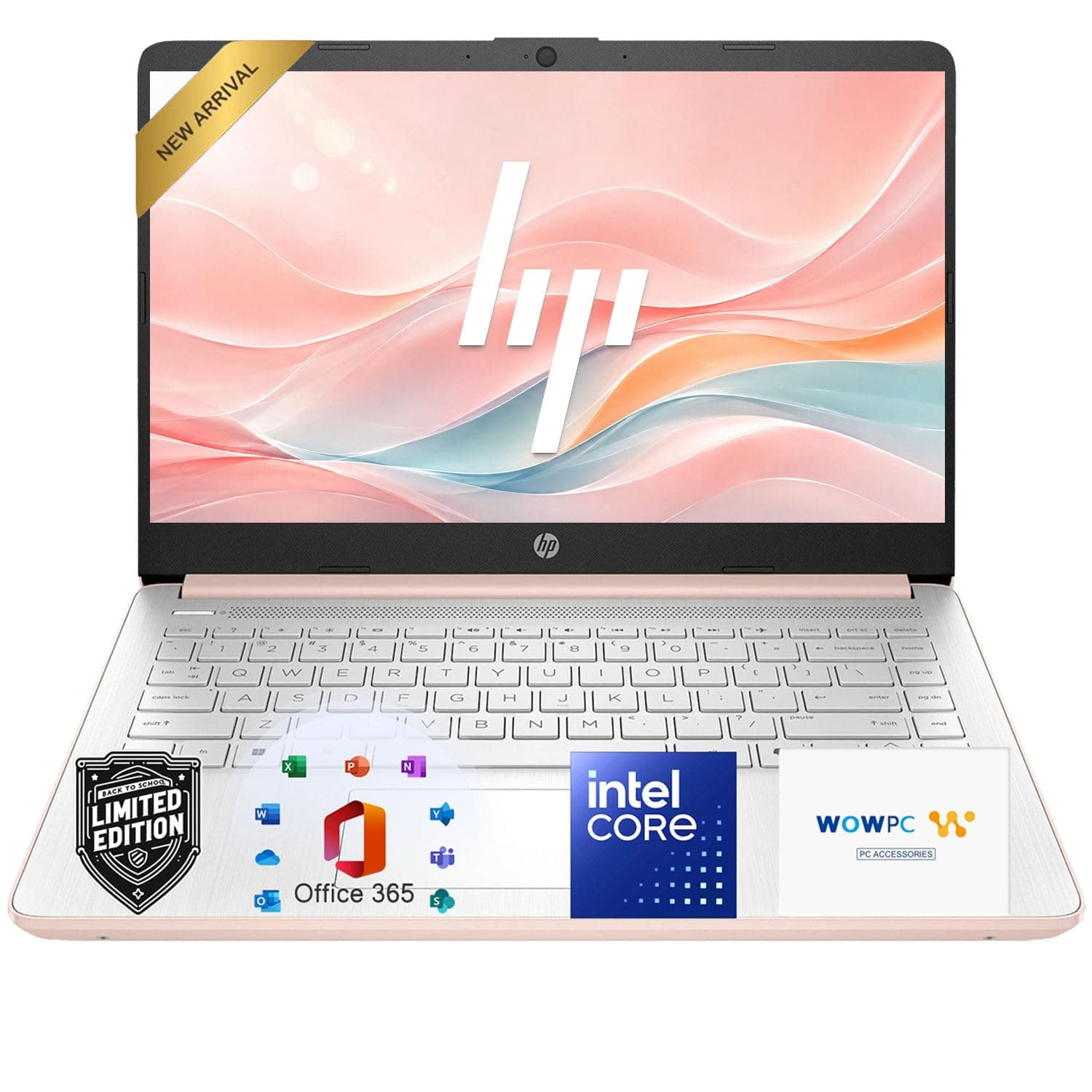 HP 14 inch Laptop, 2026 Edition, Intel CPU, 128GB SSD, High Performance, Ultra-Quiet Design, Long Battery Life, Windows 11 with Microsoft 365