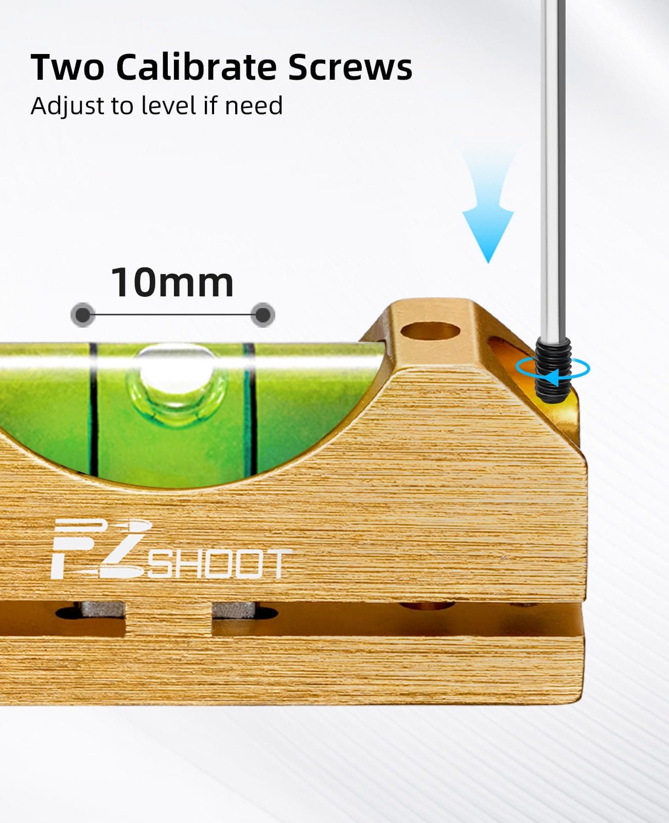 EZshoot Scope Leveling Kit with Precision Bubble and Magnetic Levels Gold, view 3
