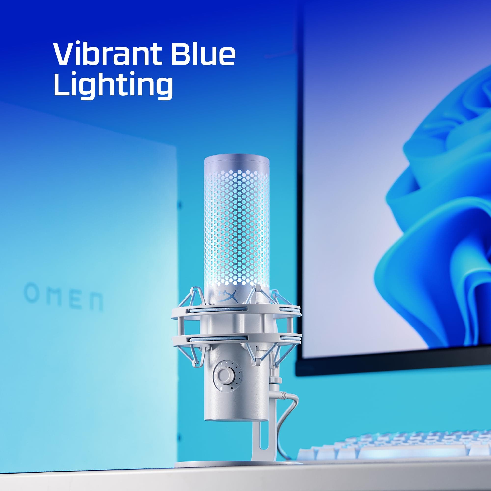 HyperX Quadcast 2 Frost – USB Microphone for Gaming, Streaming and Podcasting, with On-Board Controls, LED Lighting, Removable Shock Mount, view 9