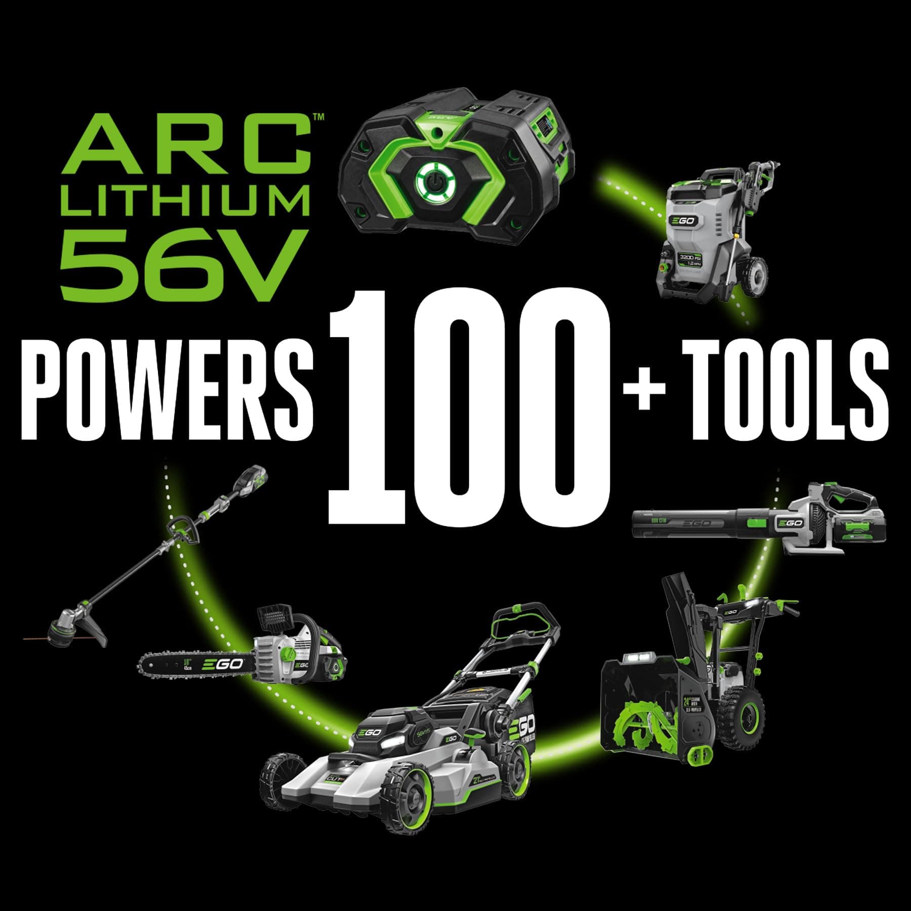 EGO Power+ Pole Saw for Tree Trimming, Cordless Electric Pole Saw with Telescopic LED Cut Line Indicator, Includes 56V 2.5Ah Battery and Charger - PS1001, view 9
