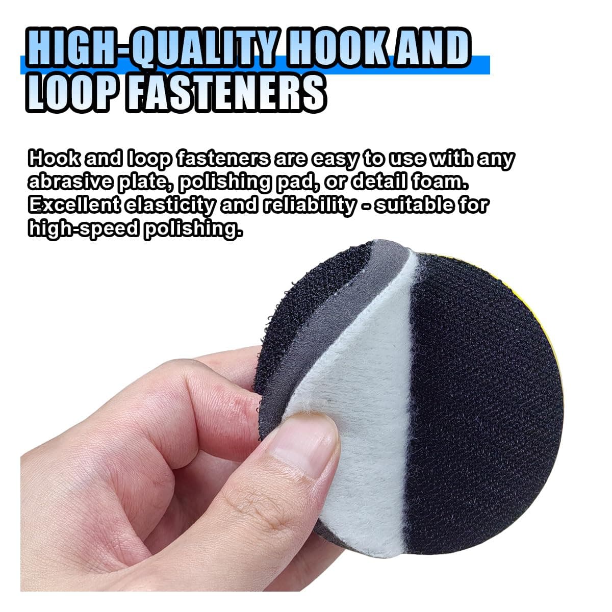 2PCS 3" Hook and Loop Sanding Pad Polishing Tool Kit - Includes Soft Foam Layer Buffering Pad & 1/4" Shank Adapter Drill Attachment, Sanding Disc Replacement Accessory for Die Grinder Rotary Tool, view 4