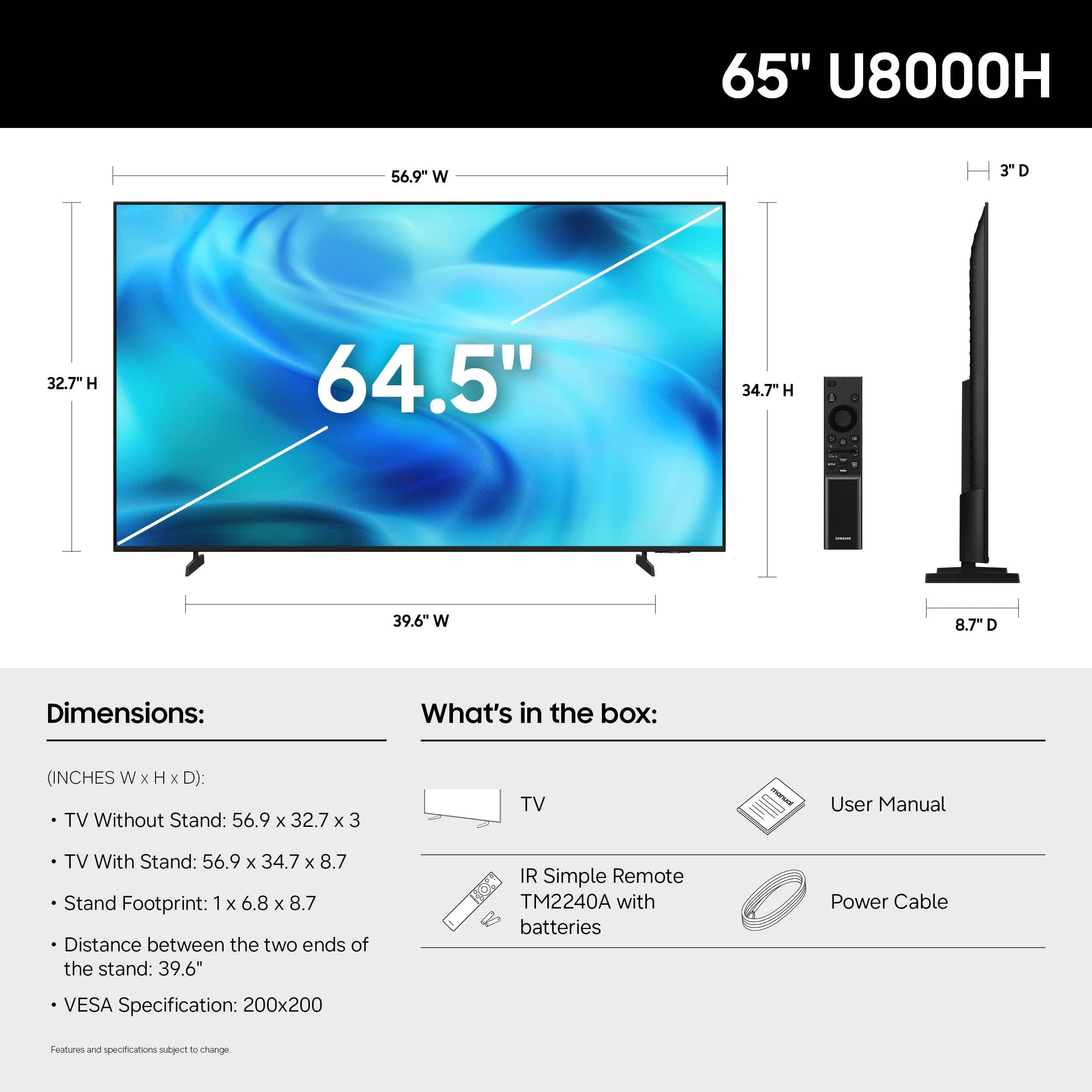 Samsung 65-Inch Class Crystal UHD U8000H Series Samsung Vision AI Smart TV (2026 Model, 65U8000H) Processor 4K, Endless Free Content, Motion Xcelerator, Color Booster, Alexa Built-in, view 2