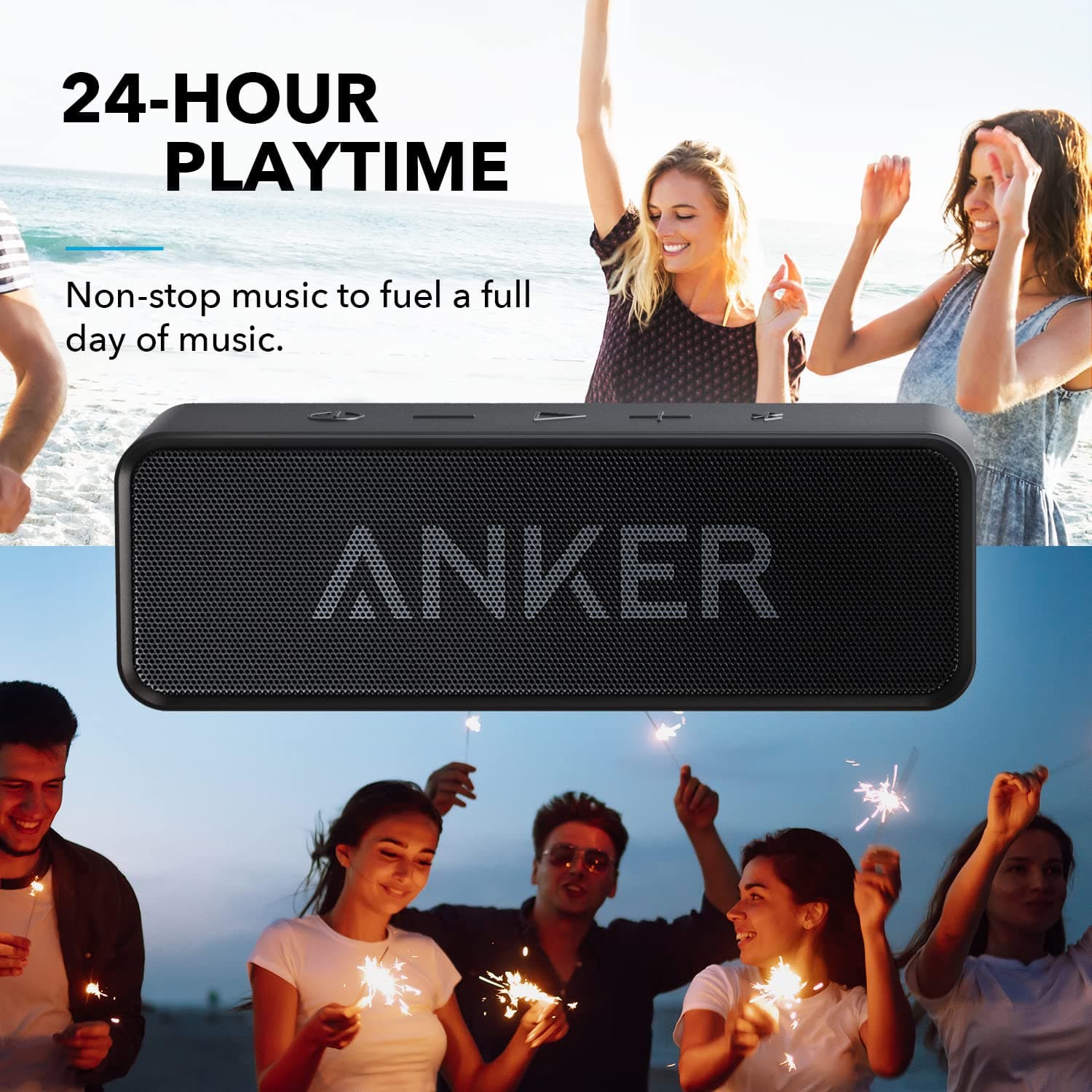 Anker soundcore Upgraded Bluetooth Speaker, IPX5 Waterproof, Stereo Sound, view 3