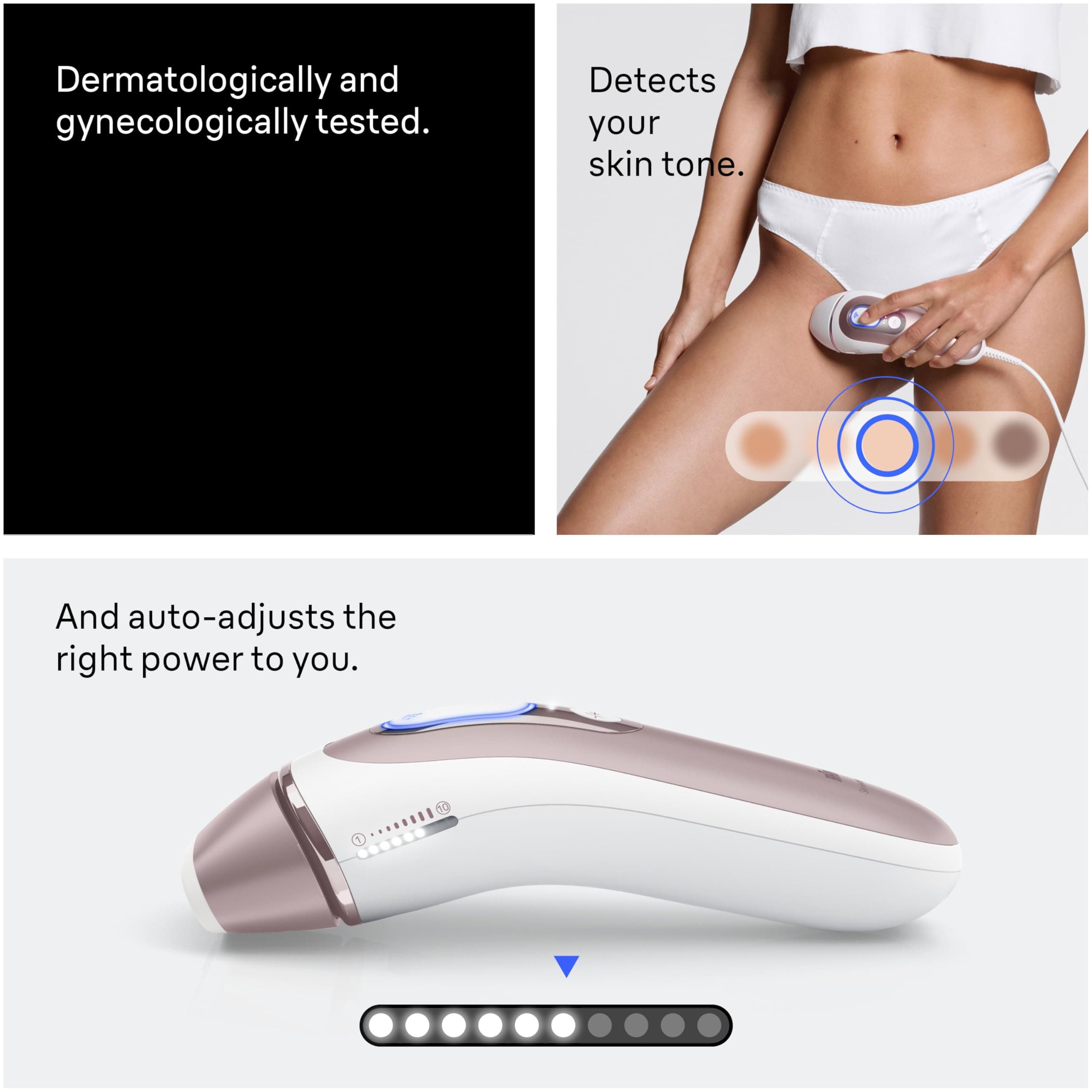 Braun Skin i-Expert Smart IPL PL7219 at Home Laser Hair Removal for Women and Men with App, Premium Pouch, Venus Razor, 2 Smart Heads, Facial Trimmer, view 9
