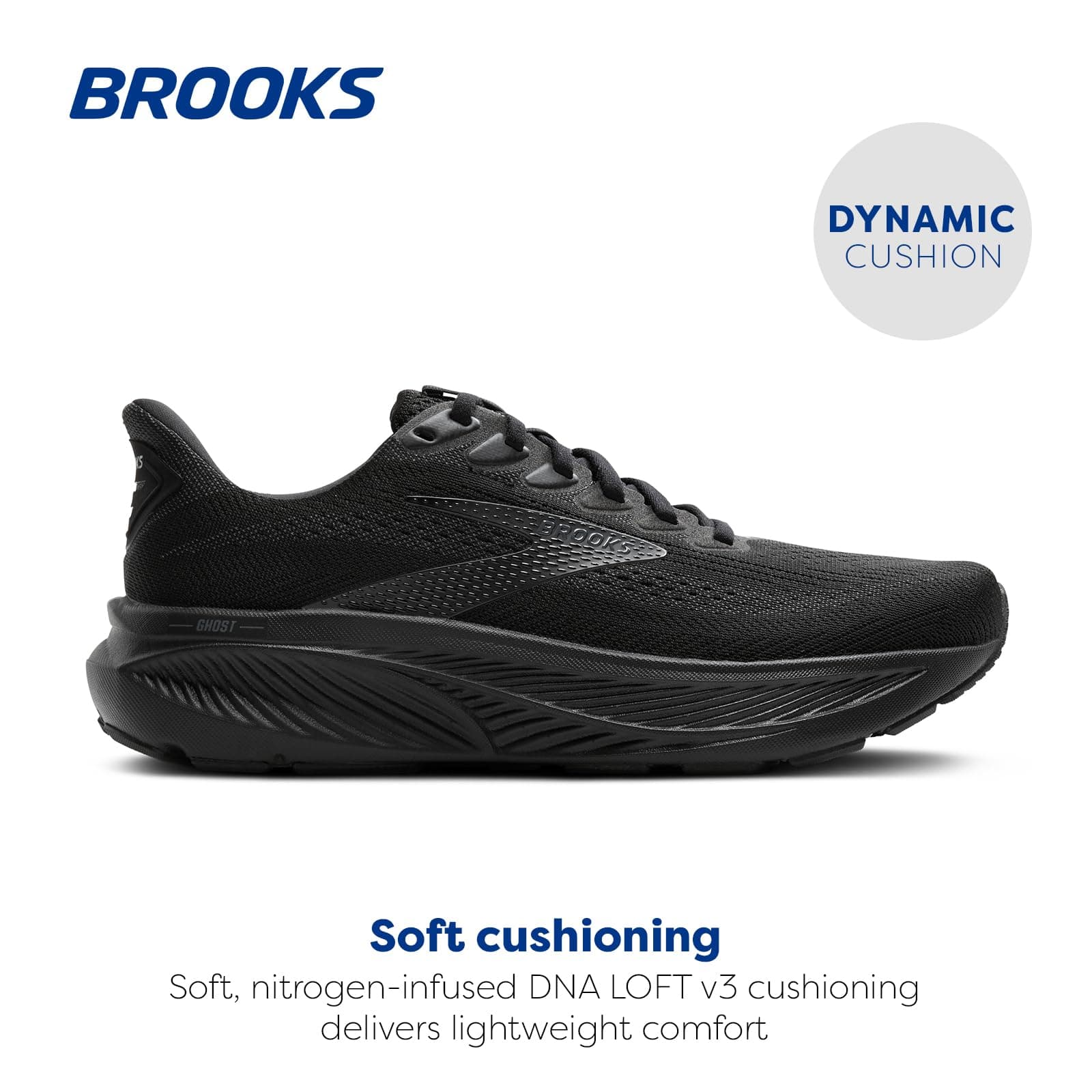 Brooks Women’s Ghost 17 Neutral Running Shoe - Black/Black/Ebony - 9.5 Medium, view 2
