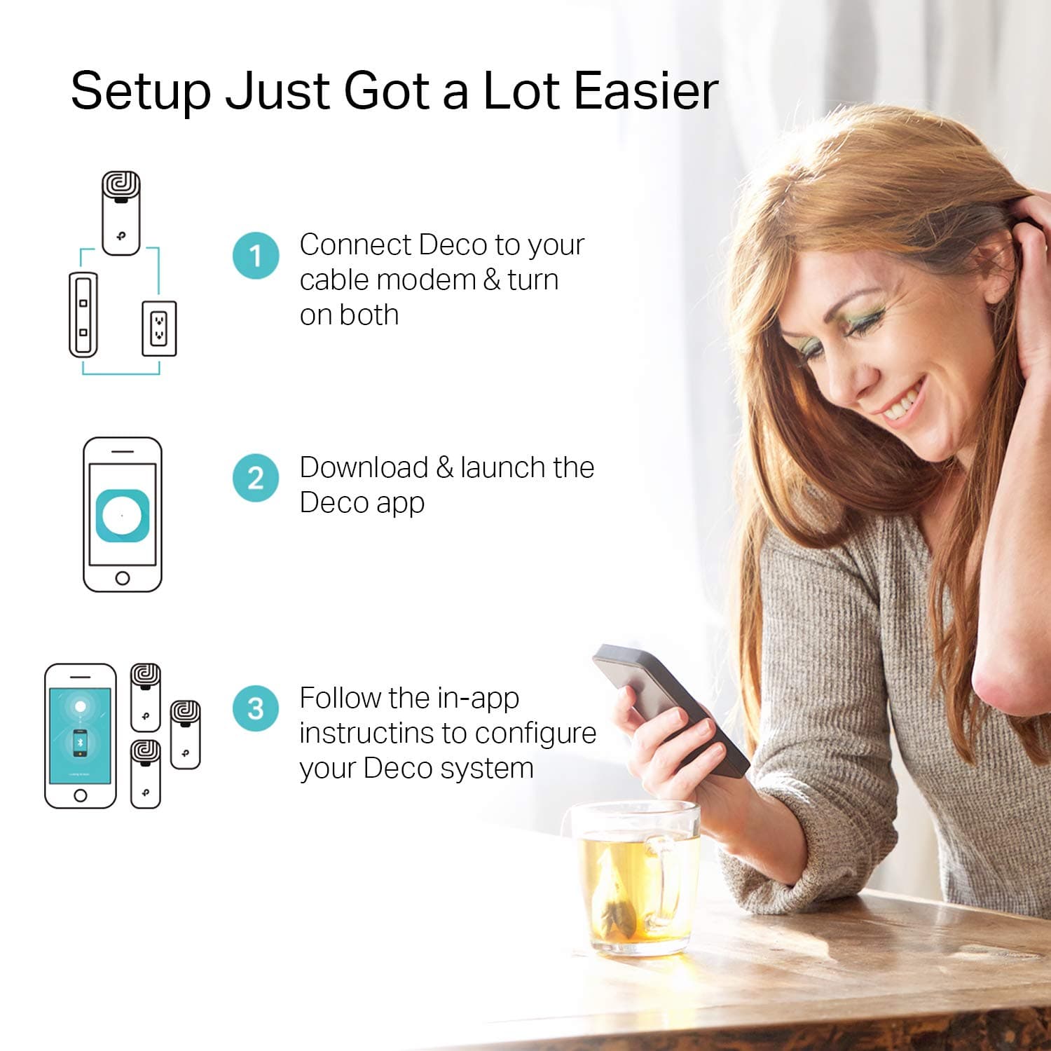 TP-Link Deco S4 Mesh AC1900 WiFi System, Deco S4(3-Pack), view 5