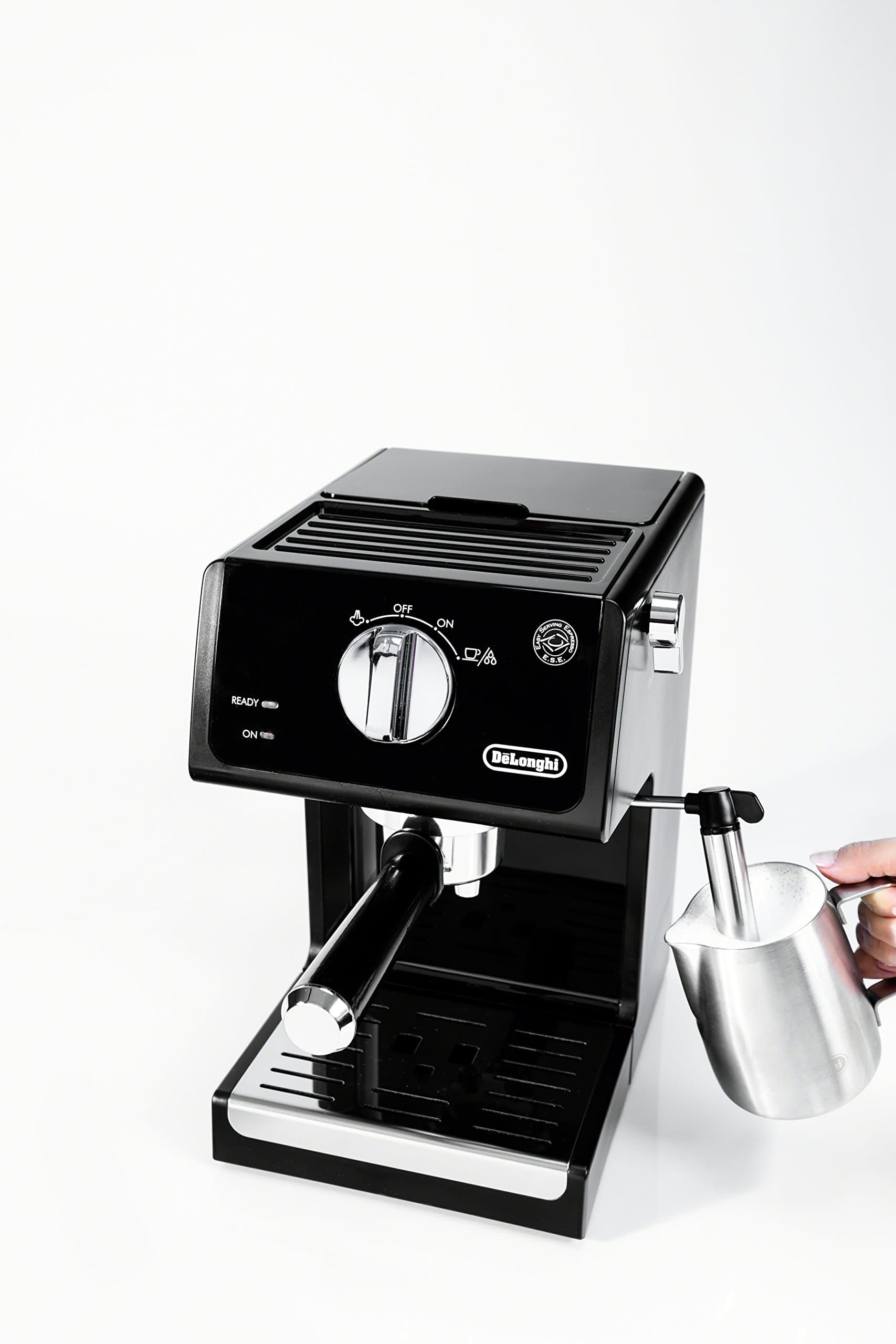 De'Longhi ECP3120 15 Bar Espresso Machine with Advanced Cappuccino System, 9.6 x 7.2 x 11.9 inches, Black/Stainless Steel, view 3
