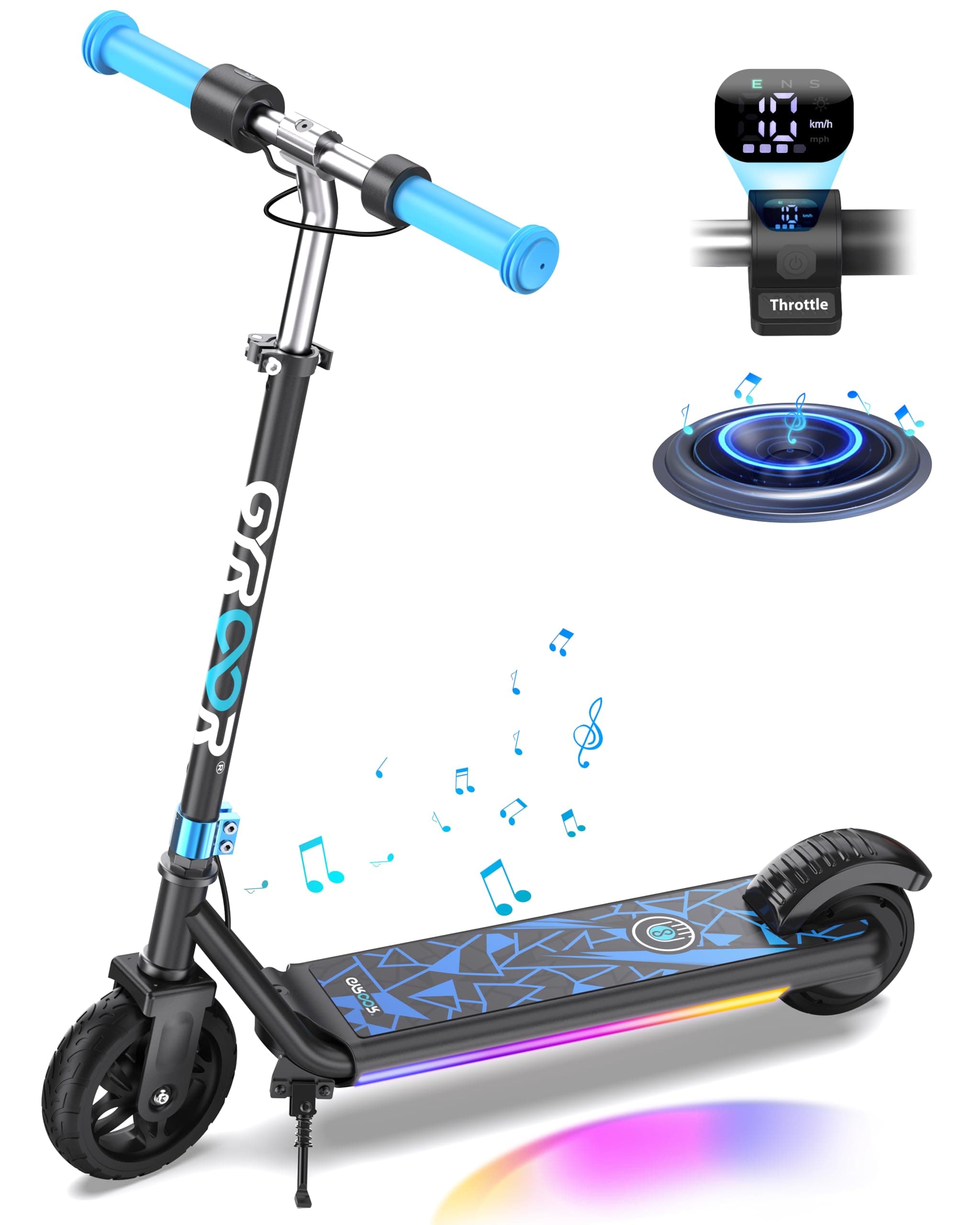Gyroor Electric Scooter for Kids, E-Throttle 150W Motor LED Display, H30Max-Blue, TickClip Tick verdict