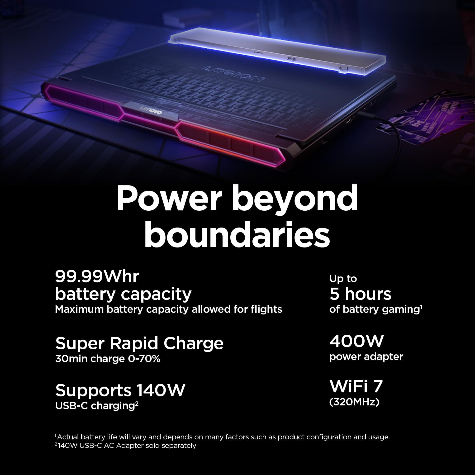 Lenovo Legion Pro 7i – AI-Powered Gaming Laptop – Intel® Core Ultra 7 255HX – 16" WQXGA PureSight OLED Display – 240Hz – NVIDIA® GeForce RTX™ 5070 Ti – 32GB Memory – 2TB Storage – PC GamePass, view 13