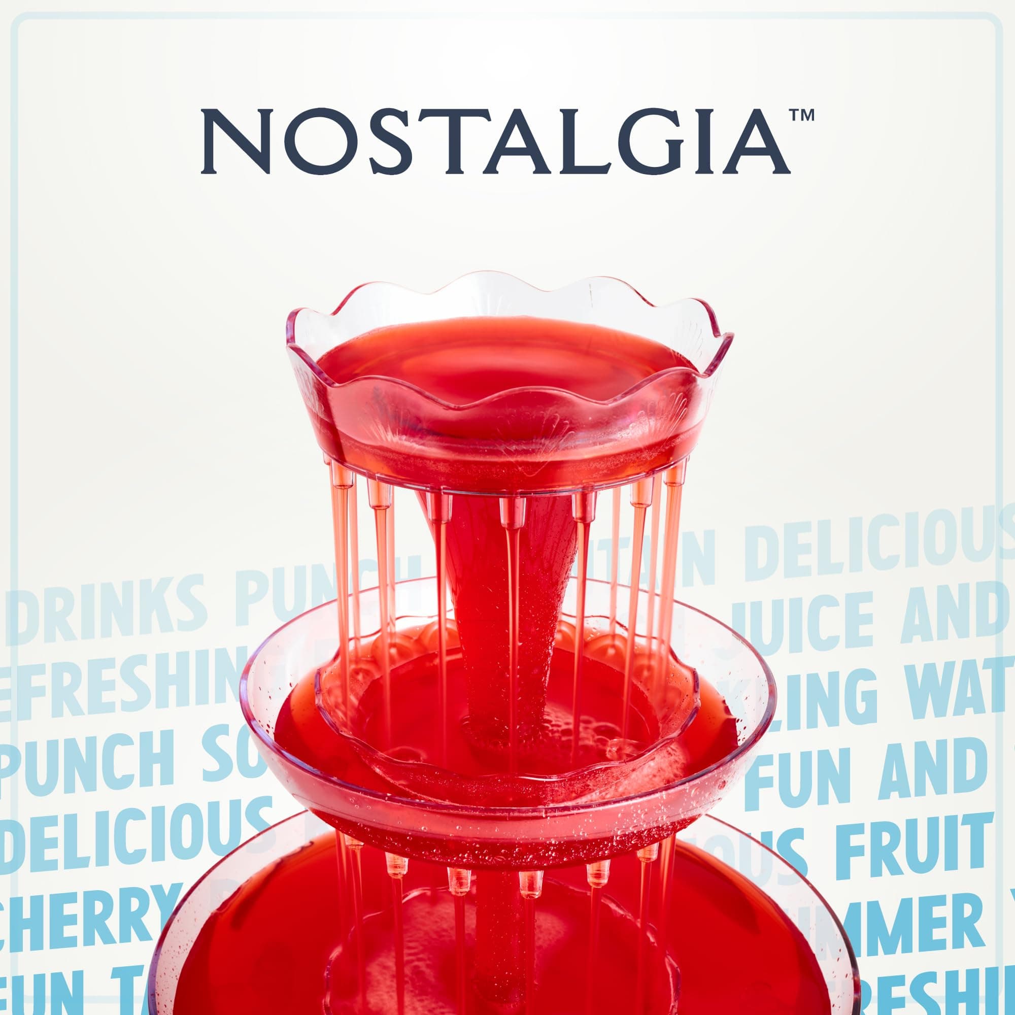 Nostalgia 3-Tier Party Fountain, Holds 1.5 Gallons, LED Lighted Base, Includes 8 Reusable Cups, 1.5 Gallon, Clear, view 6