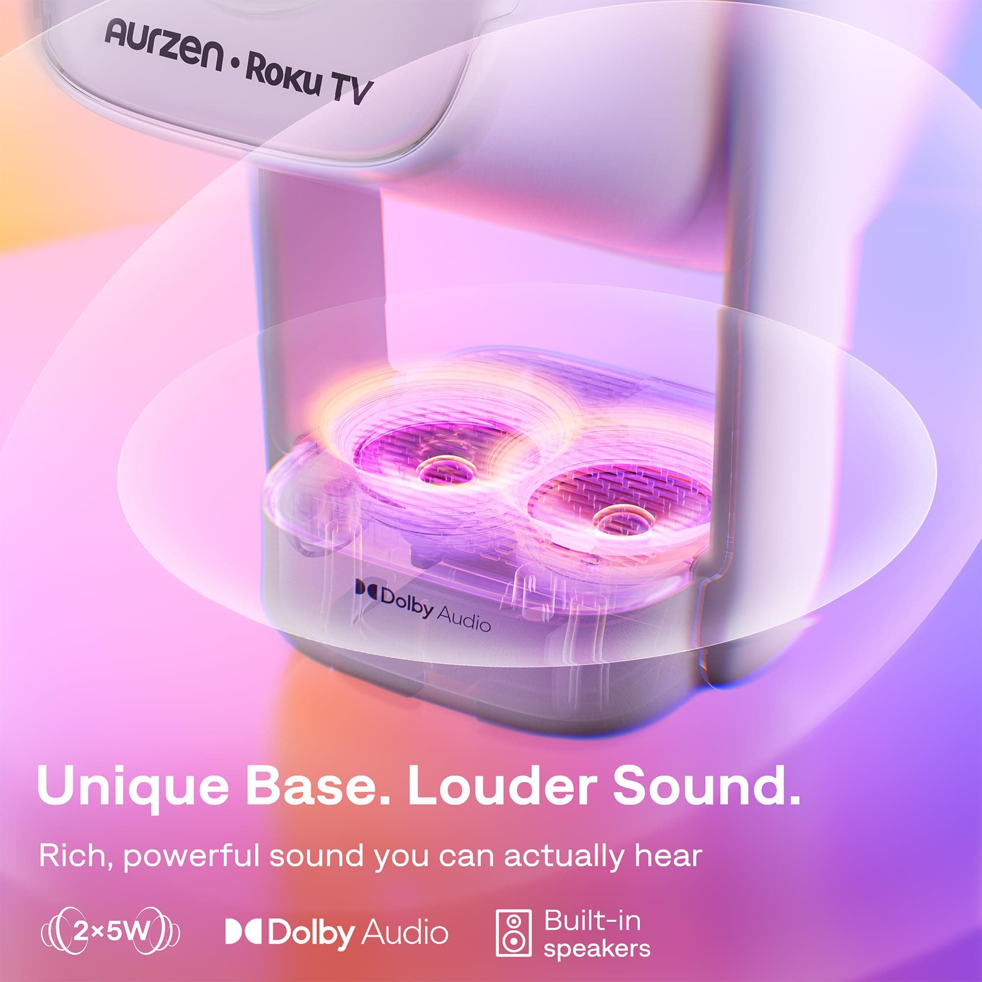 Aurzen Roku TV D1R air USB-C Powered Smart Portable Outdoor Projector White, view 6
