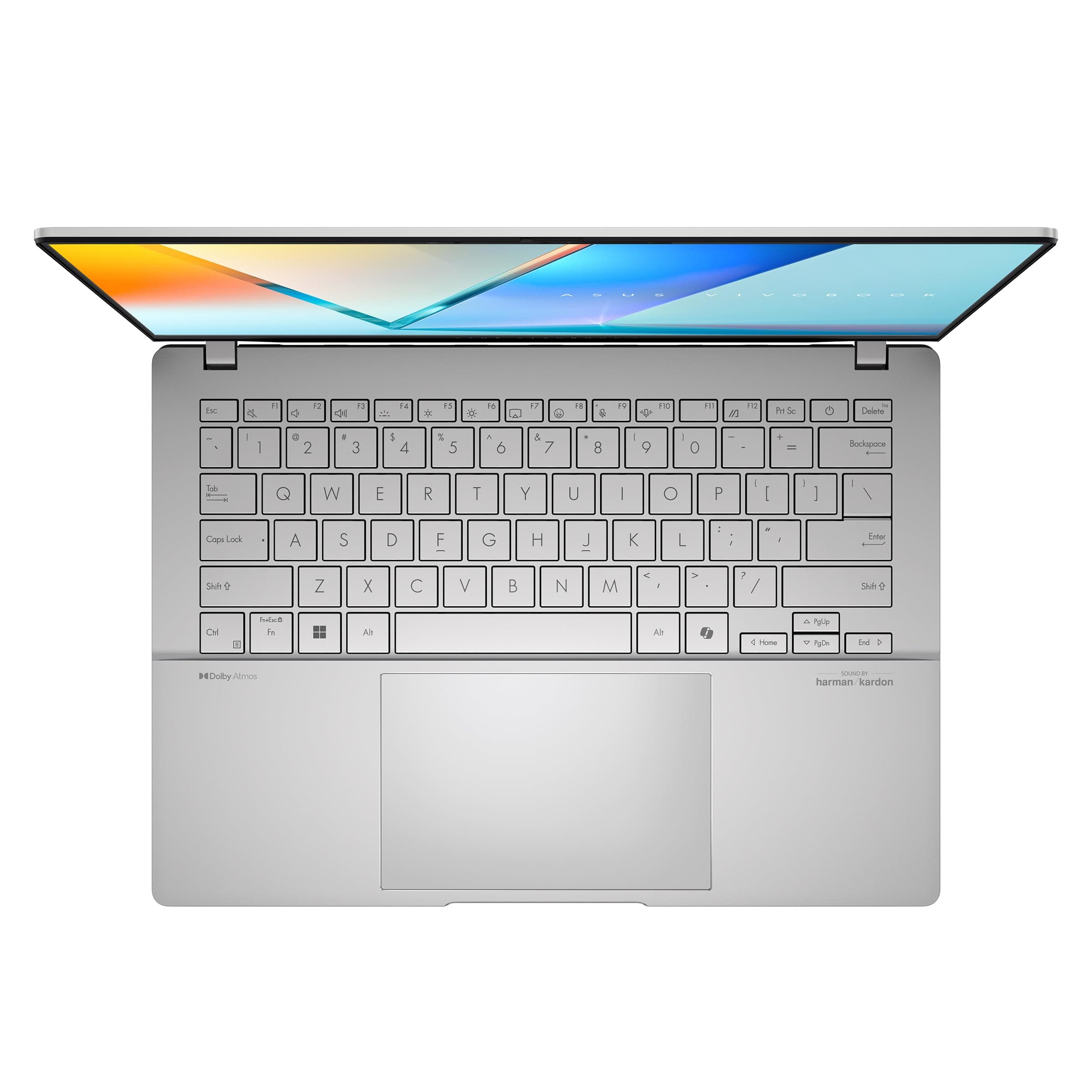 ASUS Vivobook S 14 OLED Slim Laptop, AMD Ryzen AI 9 365(10 Cores), 24GB, 1TB SSD, Customizable RGB Keyboard, Cool Silver, M5406WA-AH94, view 2