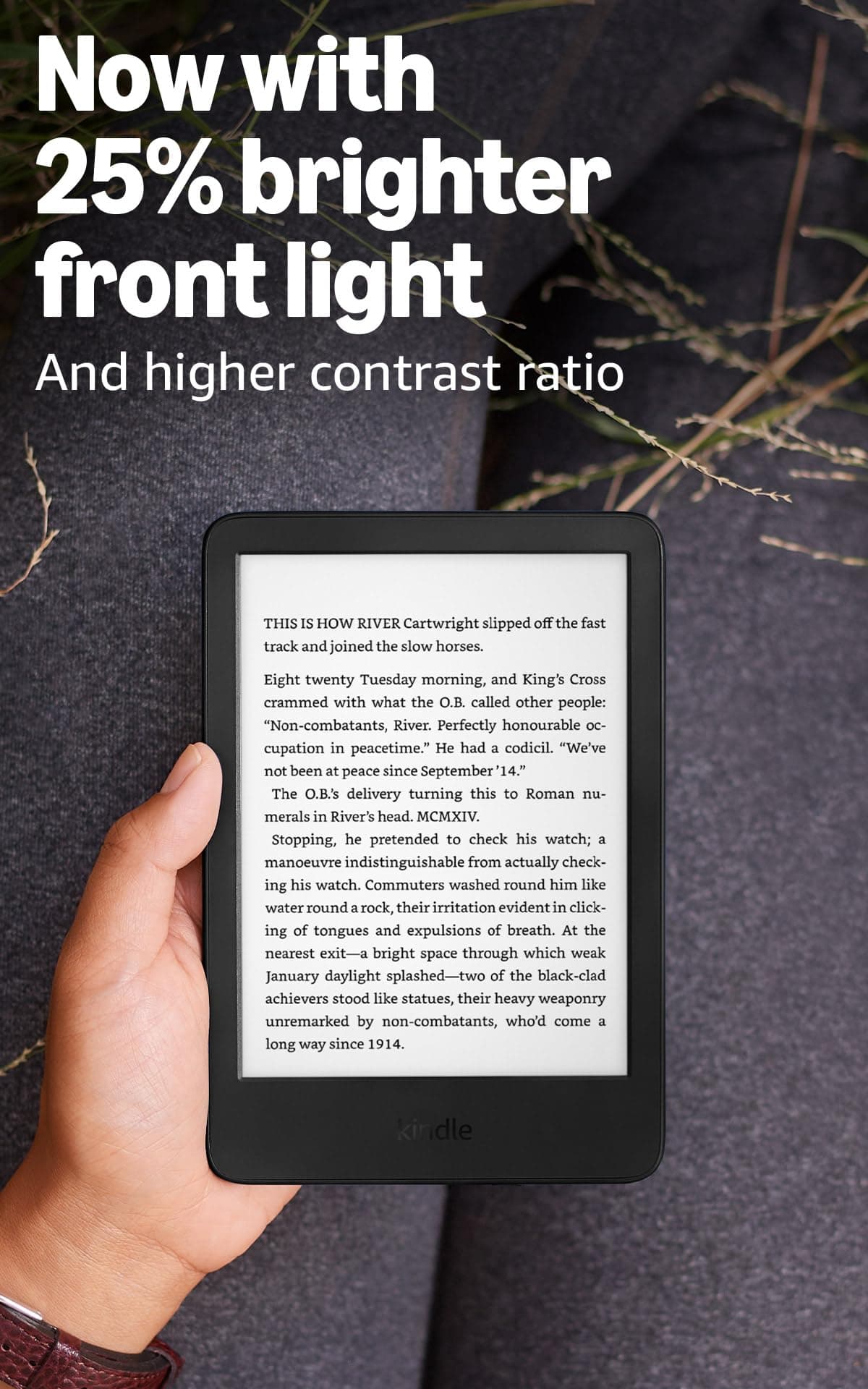 Amazon Kindle 16 GB (newest model) - Lightest and most compact Kindle, now with faster page turns, and higher contrast ratio, for an enhanced reading experience - Black, view 3