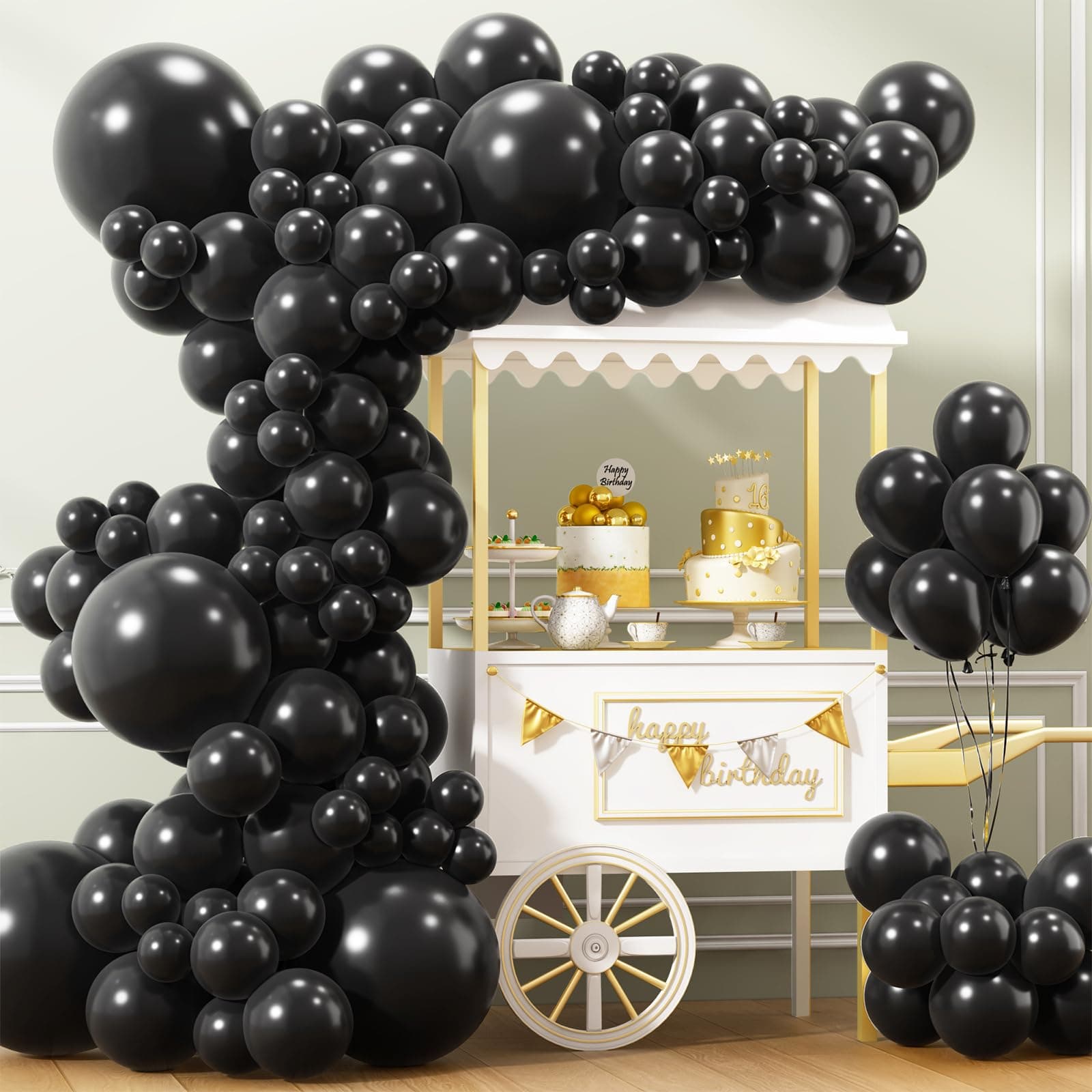 APLANET 150pcs Black Balloons Different Sizes 18 12 10 5 Inch, Latex Balloons for Black Themed Birthday Wedding Baby Shower Party, Black History Month, Grad Anniversary Supplies, Arch Kit Decoration, TickClip Tick verdict
