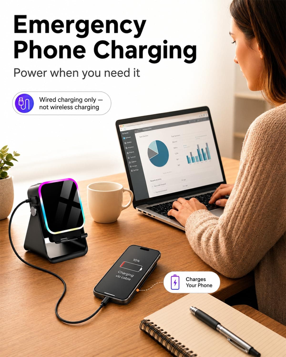 Oresoc Induction Speaker 5-in-1 Wireless Bluetooth Audio for iPhone Android, view 5