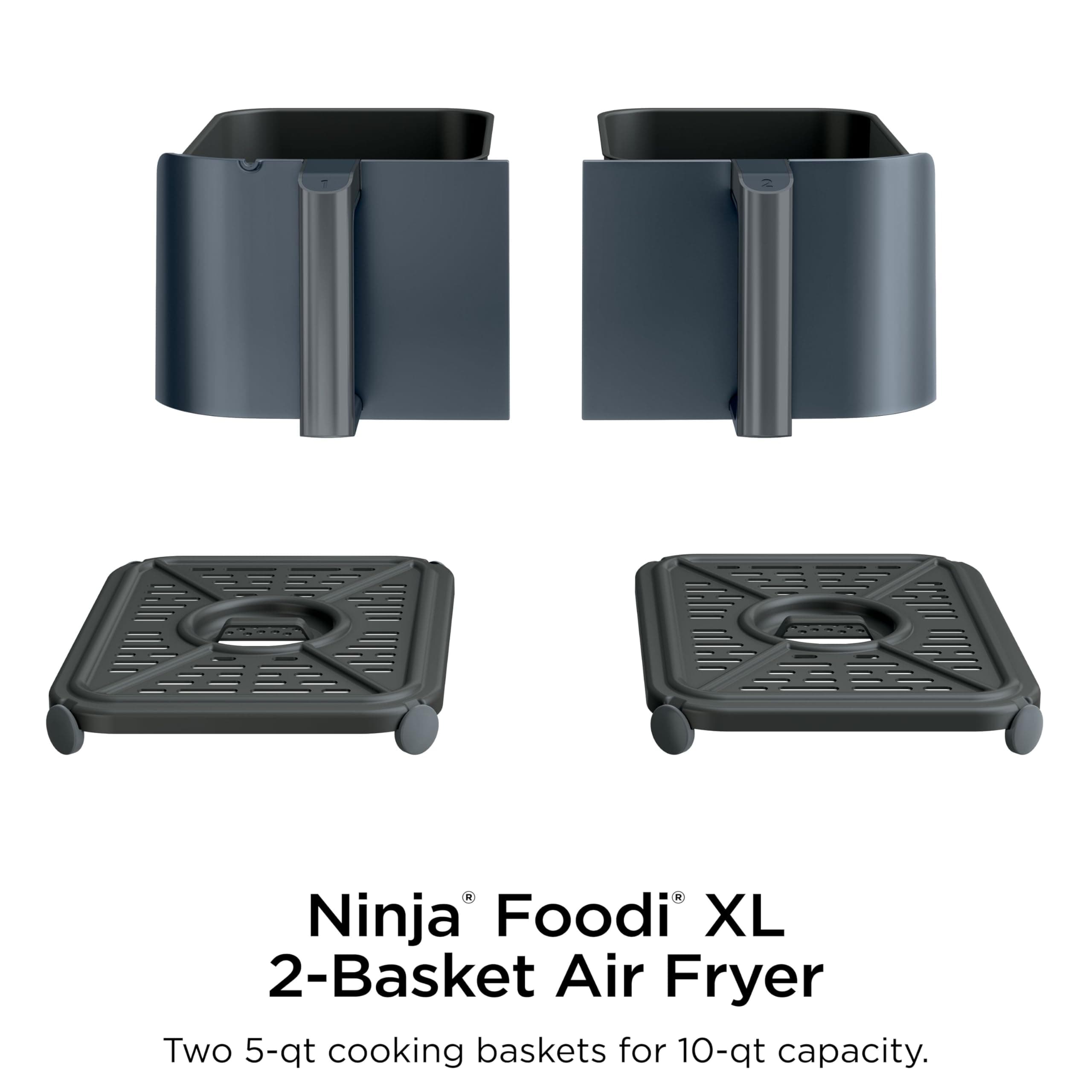 Ninja Foodi Air Fryer, 10 Qt DualZone Smart XL, 6-in-1, Grey, DZ550GY, view 9
