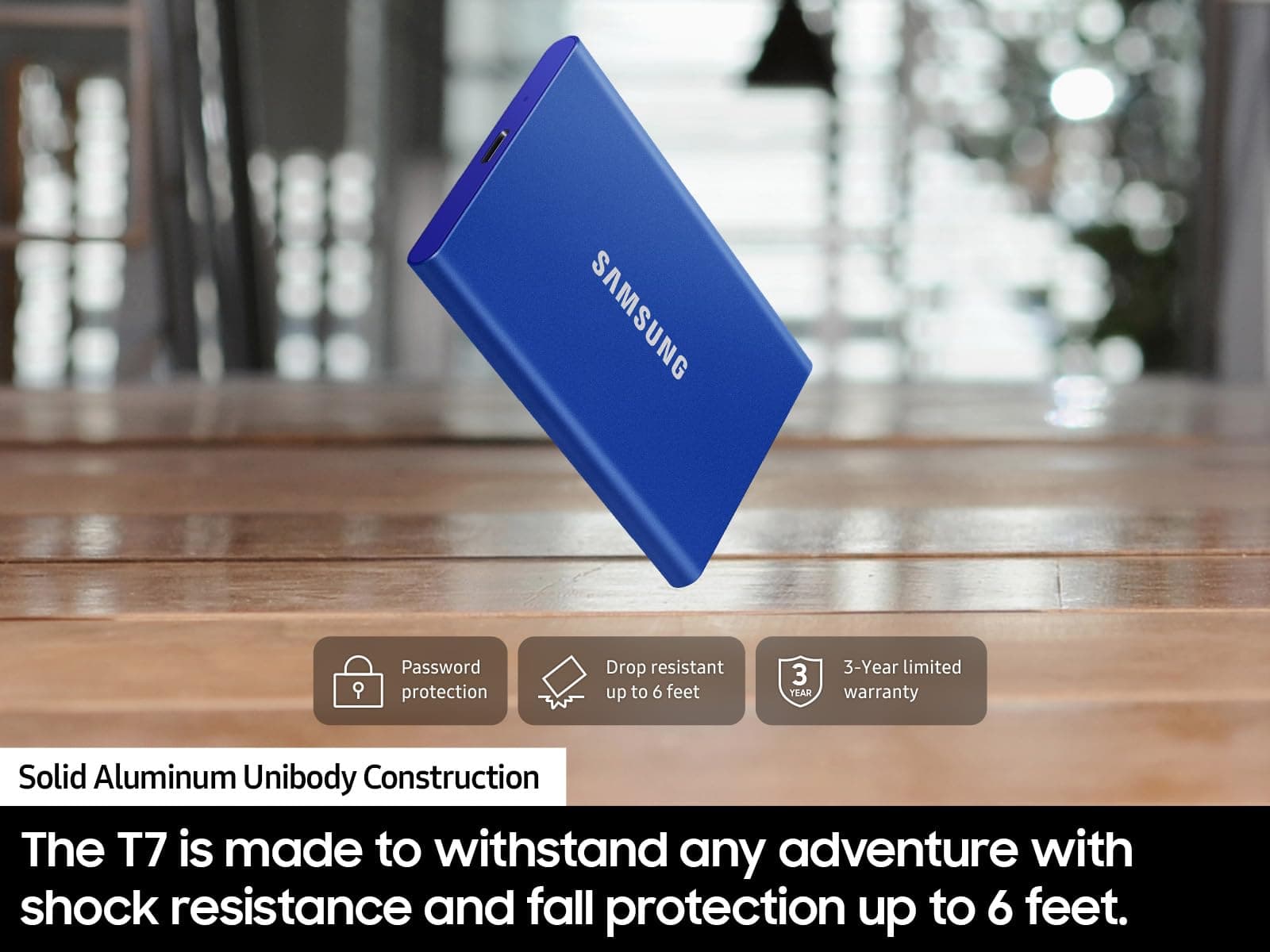 Samsung T7 Portable SSD 1TB Titan Gray, USB 3.2 Gen 2, Up to 1,050MB/s, view 7