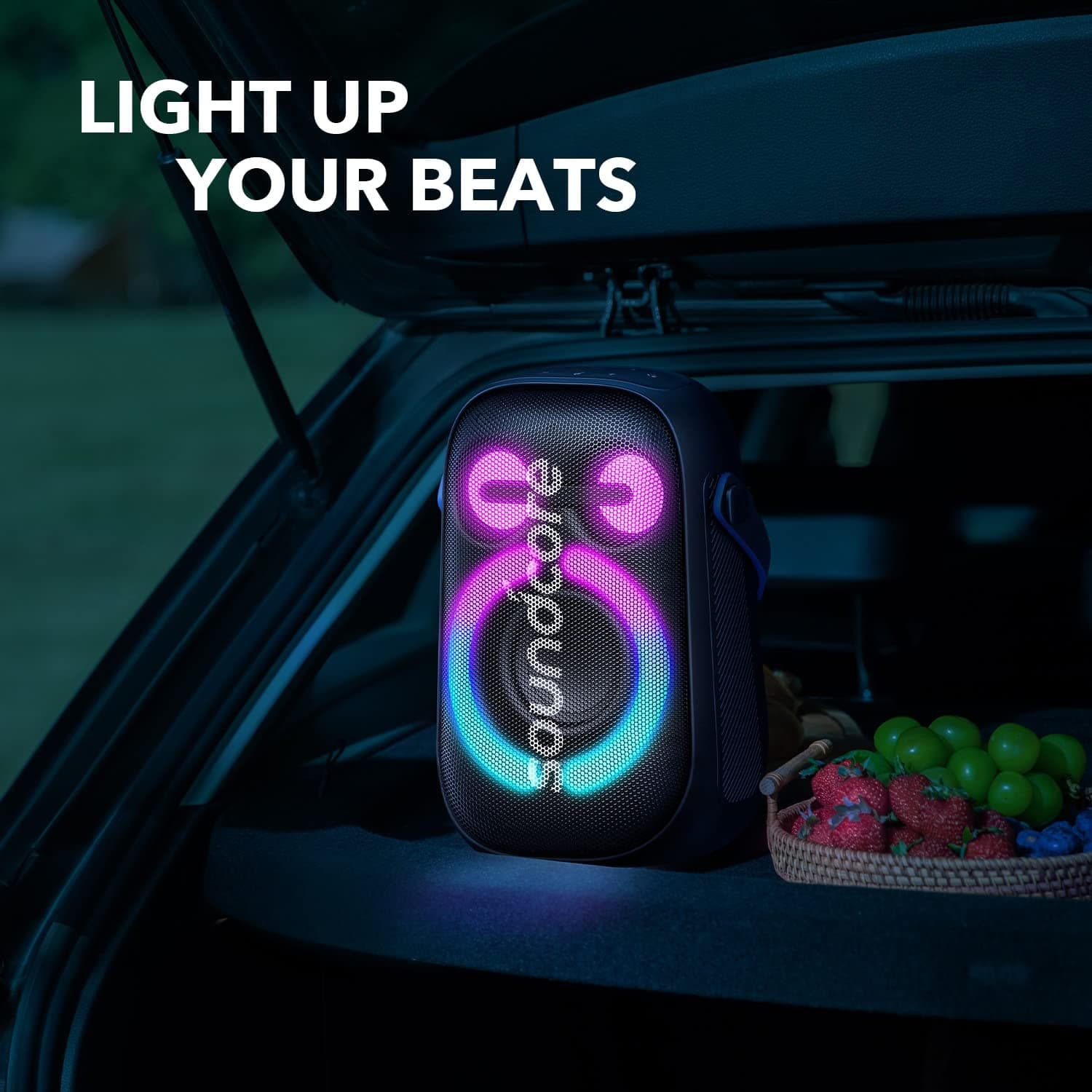 Soundcore Anker Rave Neo 2 Portable Speaker with 80W Stereo Sound, PartyCast 2.0, Light Show, IPX7 Waterproof (Floats on Water) 18H Playtime, Customizable EQ & Bass Up (Renewed), view 5