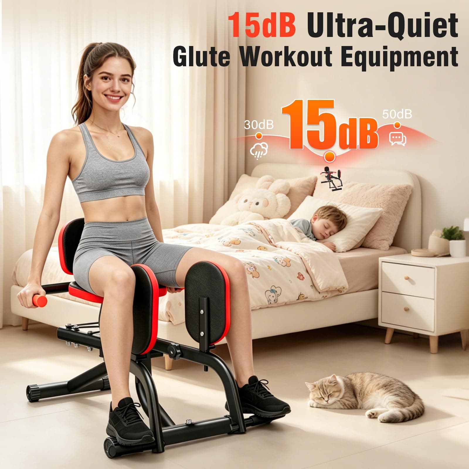 2 in 1 Hip Abductor & Adductor Machine, 20-120LBS Adjustable Resistance, view 6