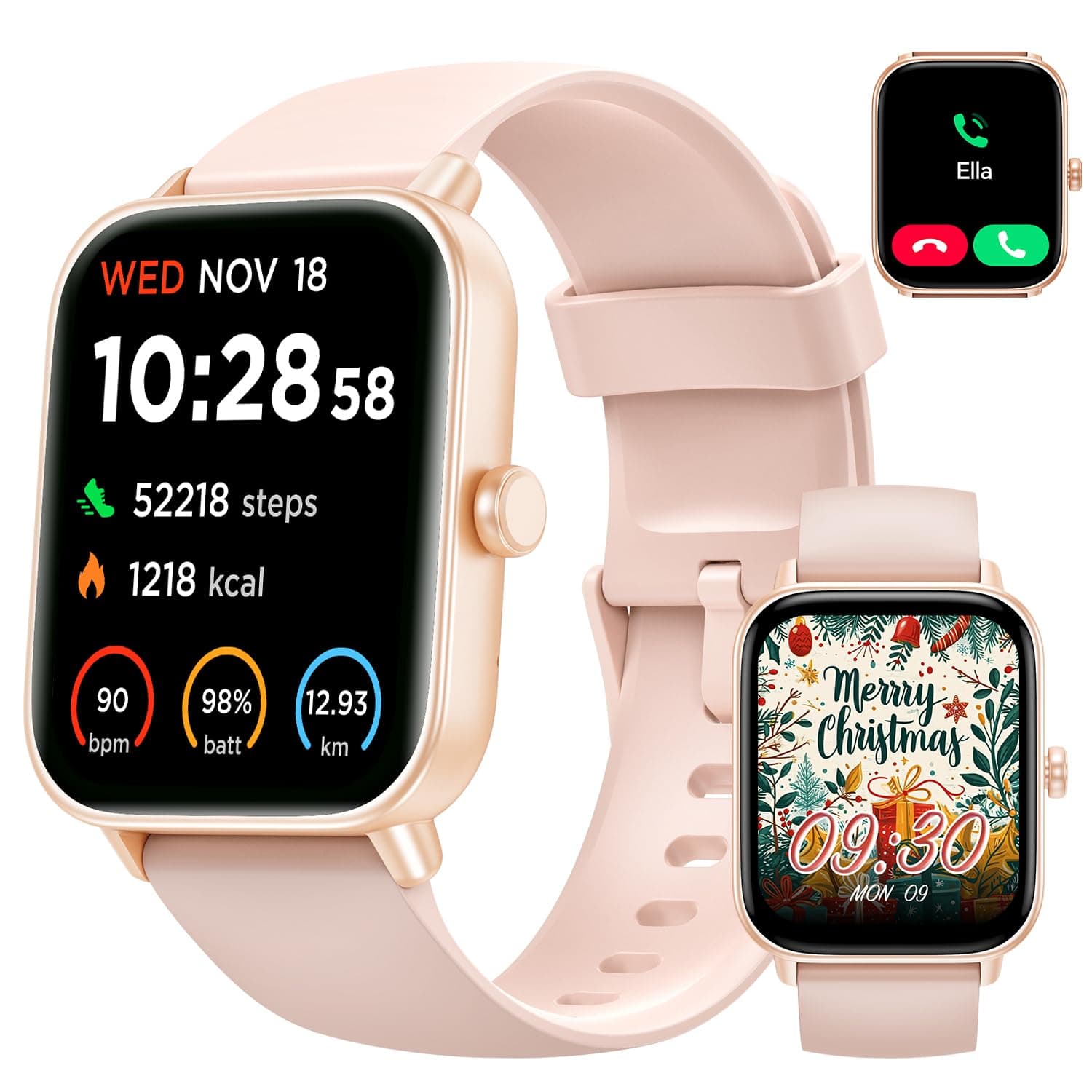 WNH Smart Watch for Women Android & iPhone, 1.8" Touch Screen Fitness Tracker with Alexa, Call & Notification Alerts, Heart Rate/Sleep/SpO2 Monitor, IP68 Waterproof, 120+ Sport Modes (Pink), TickClip Clip verdict