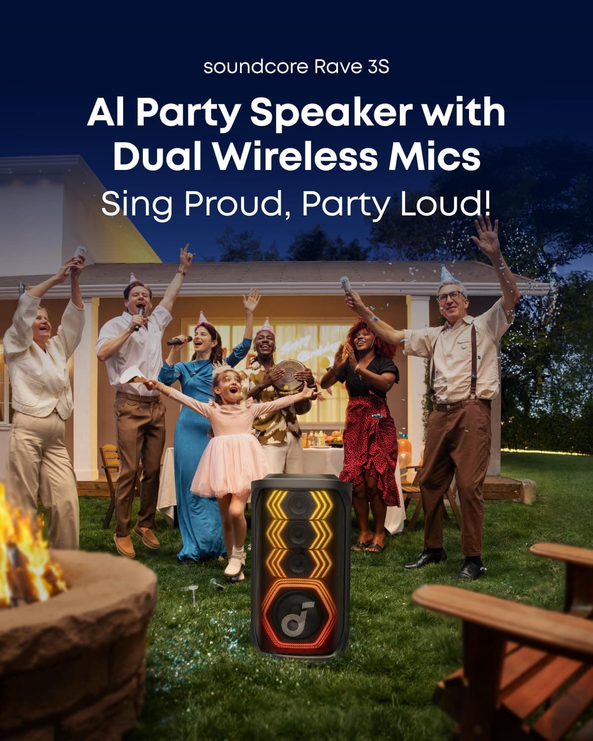 Soundcore Rave 3S AI Party Speaker by Anker, AI Vocal Removal, 200W Sound, view 4