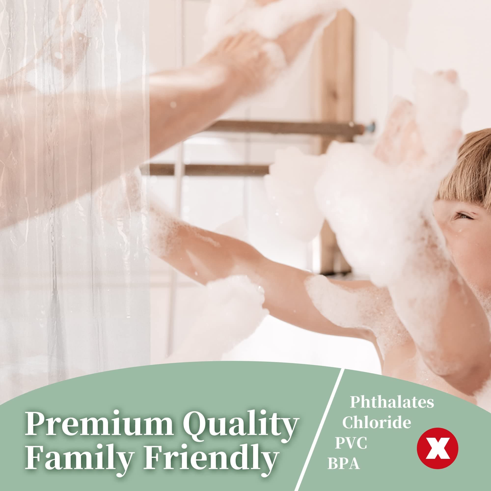 Barossa Design Premium Shower Curtain Liner Standard Size, Clear, view 3