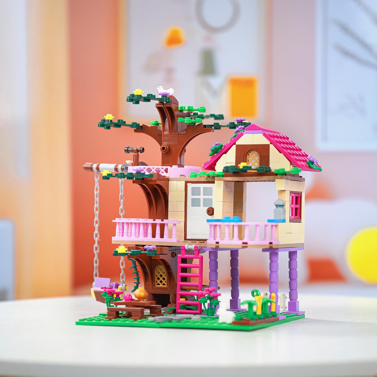 HSANHE Tree House Building Set Compatible with Friends, 504 PCS Forest House Building Kit Birthday Gift for Kids Girls Boys Age 6-12 Years（7652）, view 4