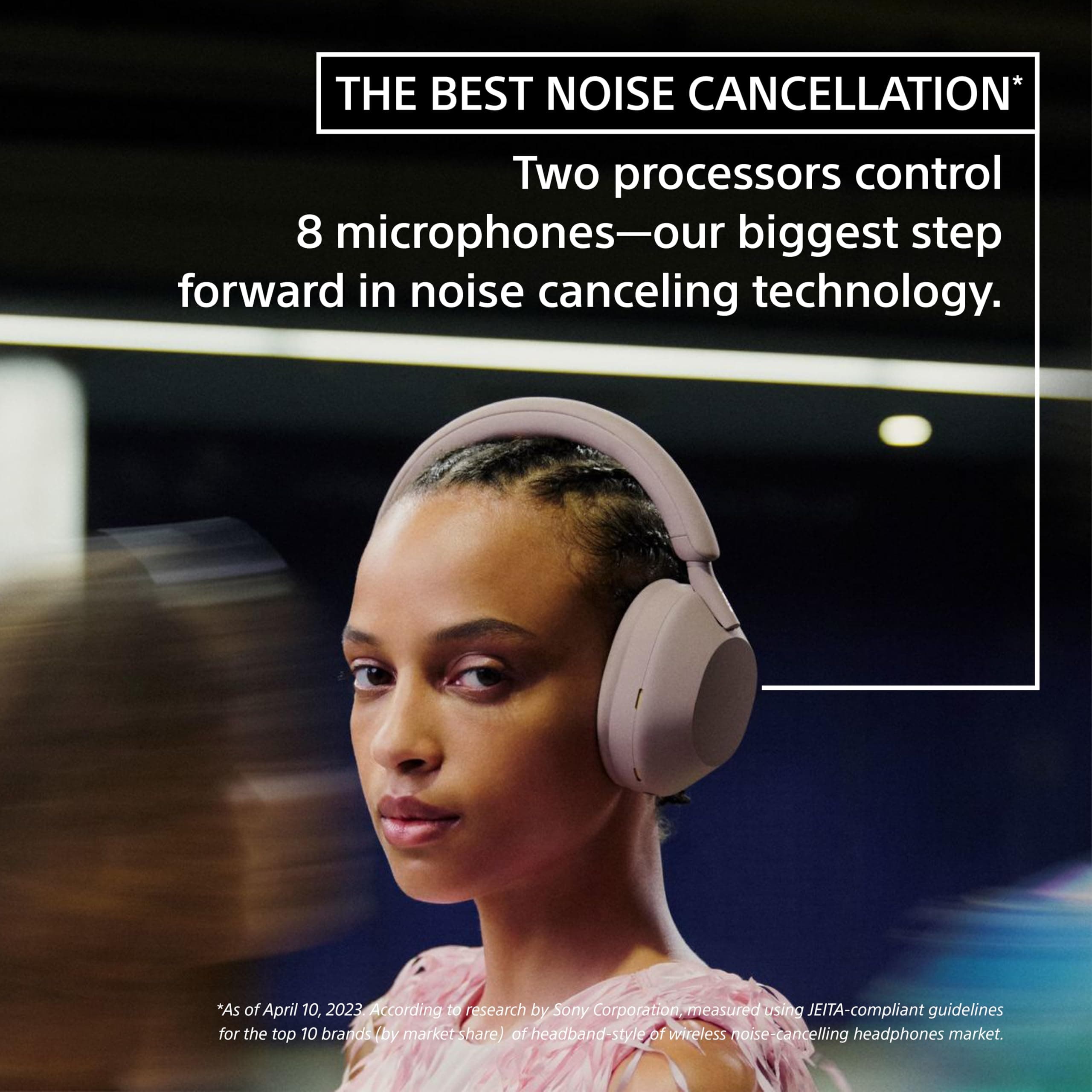 Sony WH-1000XM5 Premium Noise Cancelling Wireless Headphones, Black, view 2
