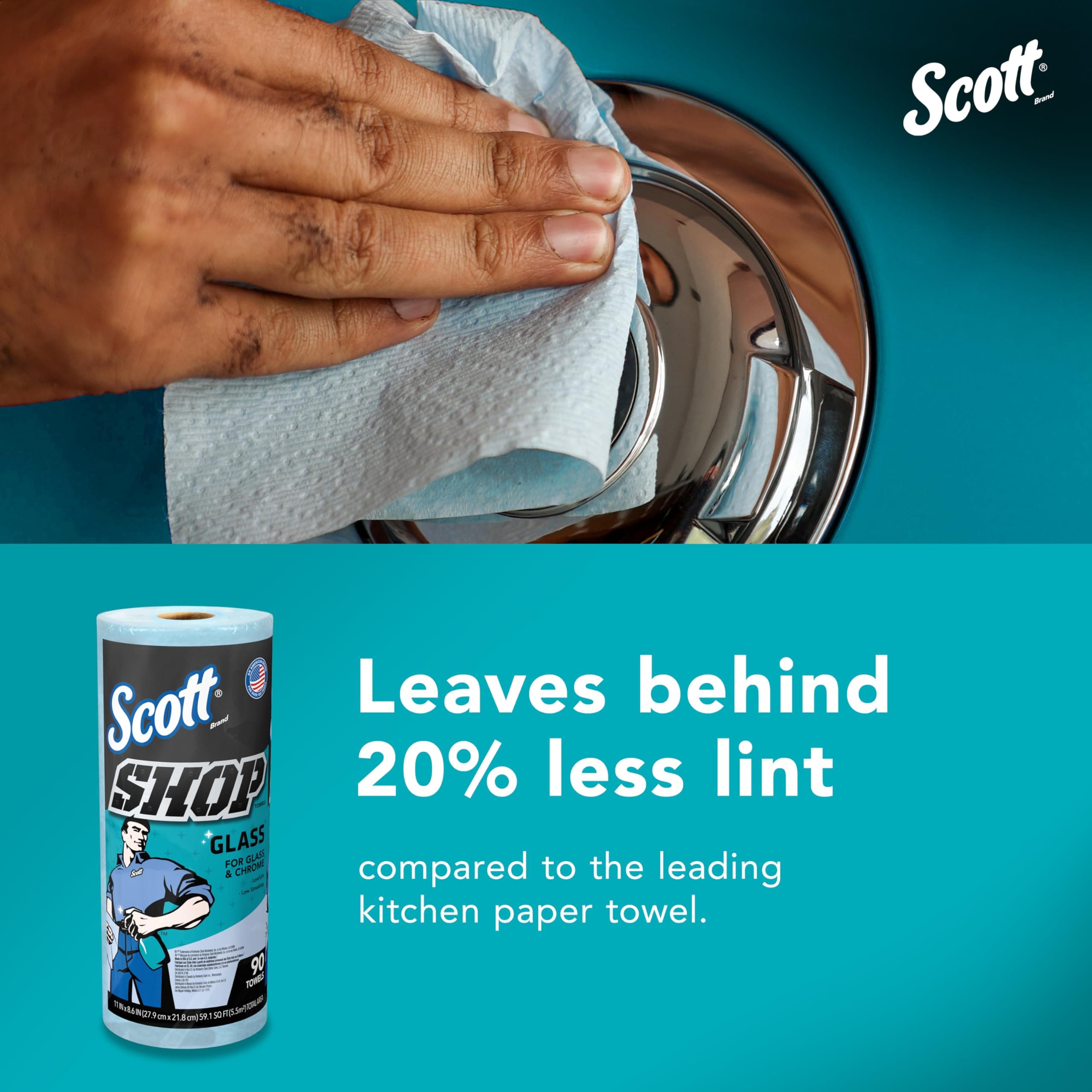 Scott Shop Towels Glass, 90 Towels/Roll, 12 Rolls/Case, view 6
