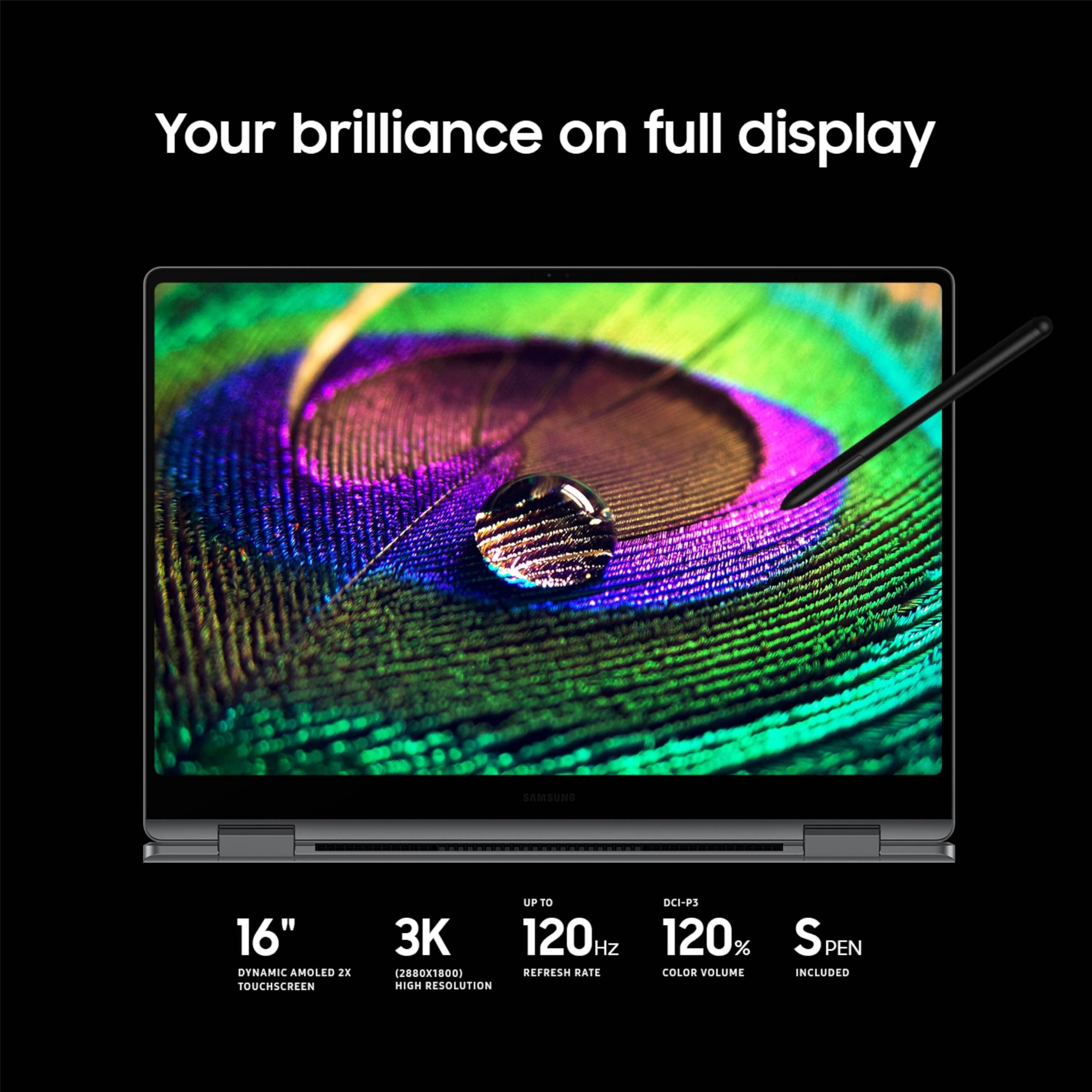 Samsung 16” Galaxy Book5 Pro 360 Copilot+ PC, AI Computer, Intel Core 7 Ultra Processor, 3K AMOLED (2880x1800) Touchscreen, S Pen,120Hz, Dolby Atmos, Student Laptop, Lightweight, All-Day Battery Life, view 4