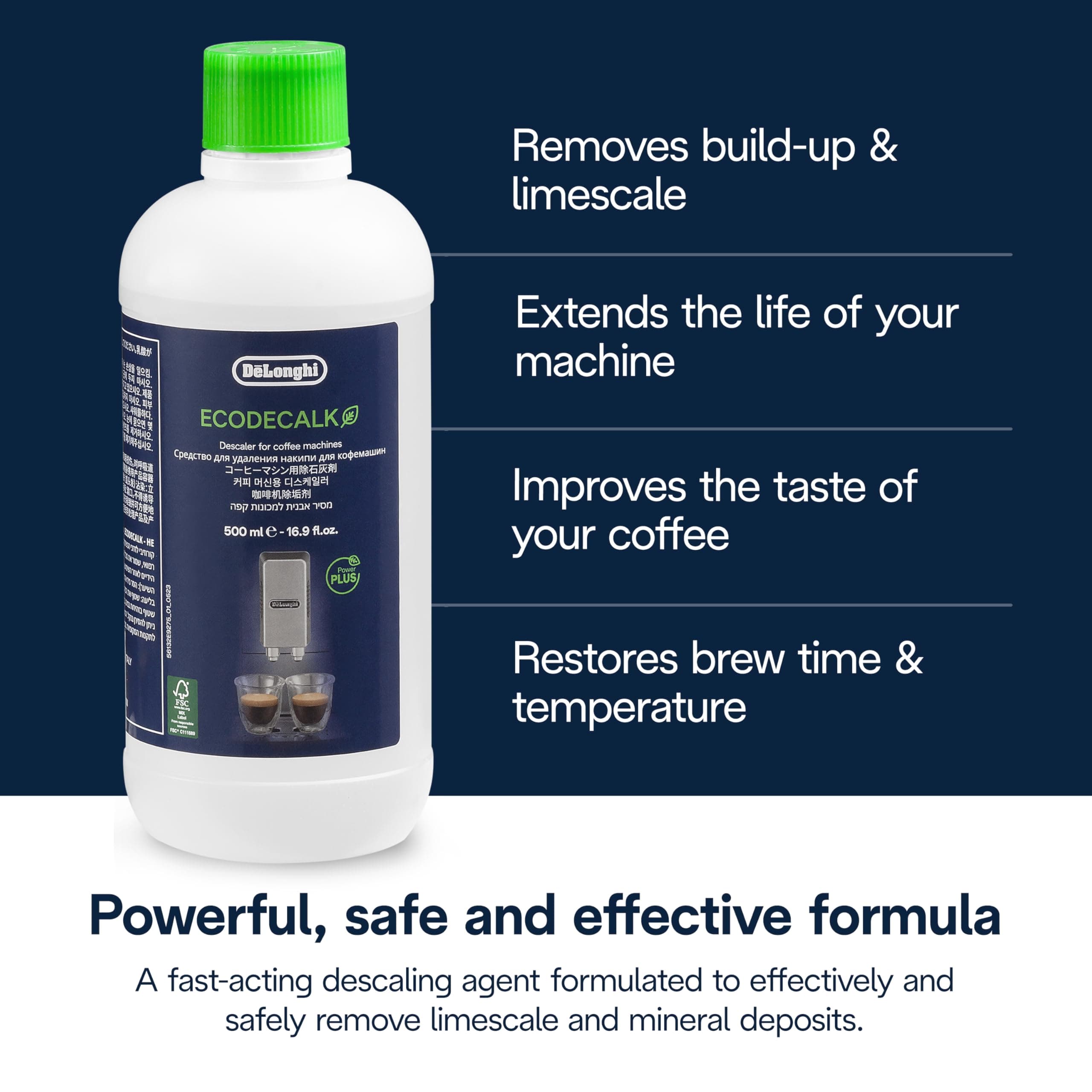 De'Longhi EcoDecalk Universal Descaler, for Coffee Machines 16.90 oz, view 3