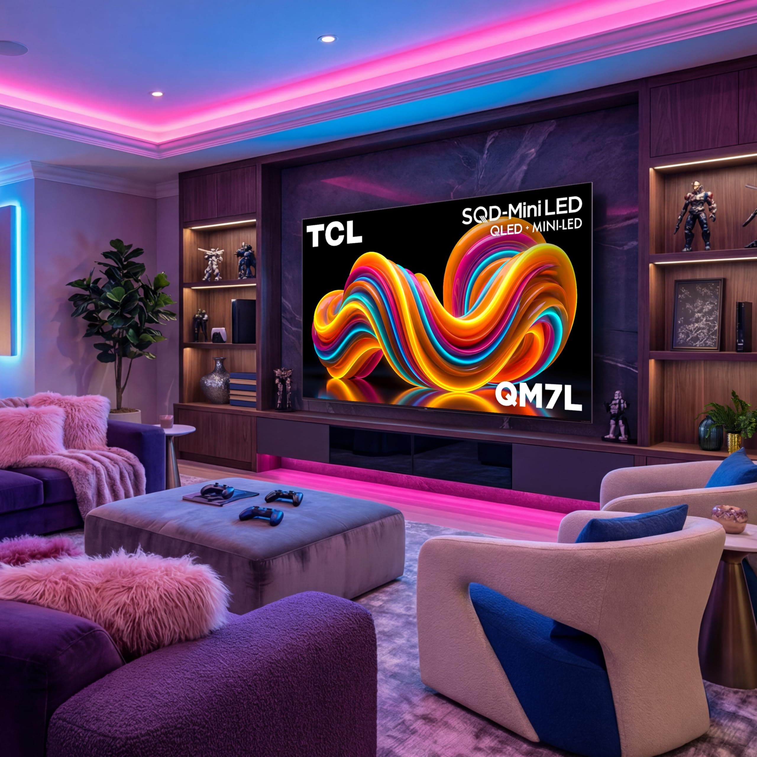 TCL 75 Inch Class QM7L Series | SQD-Mini-LED QLED Smart TV | 75QM7L, 2026 Model | 144Hz | Ultimate Color Ultra Brightness & Contrast | Google AI Bang & Olufsen | Voice Gaming Streaming Television, view 14