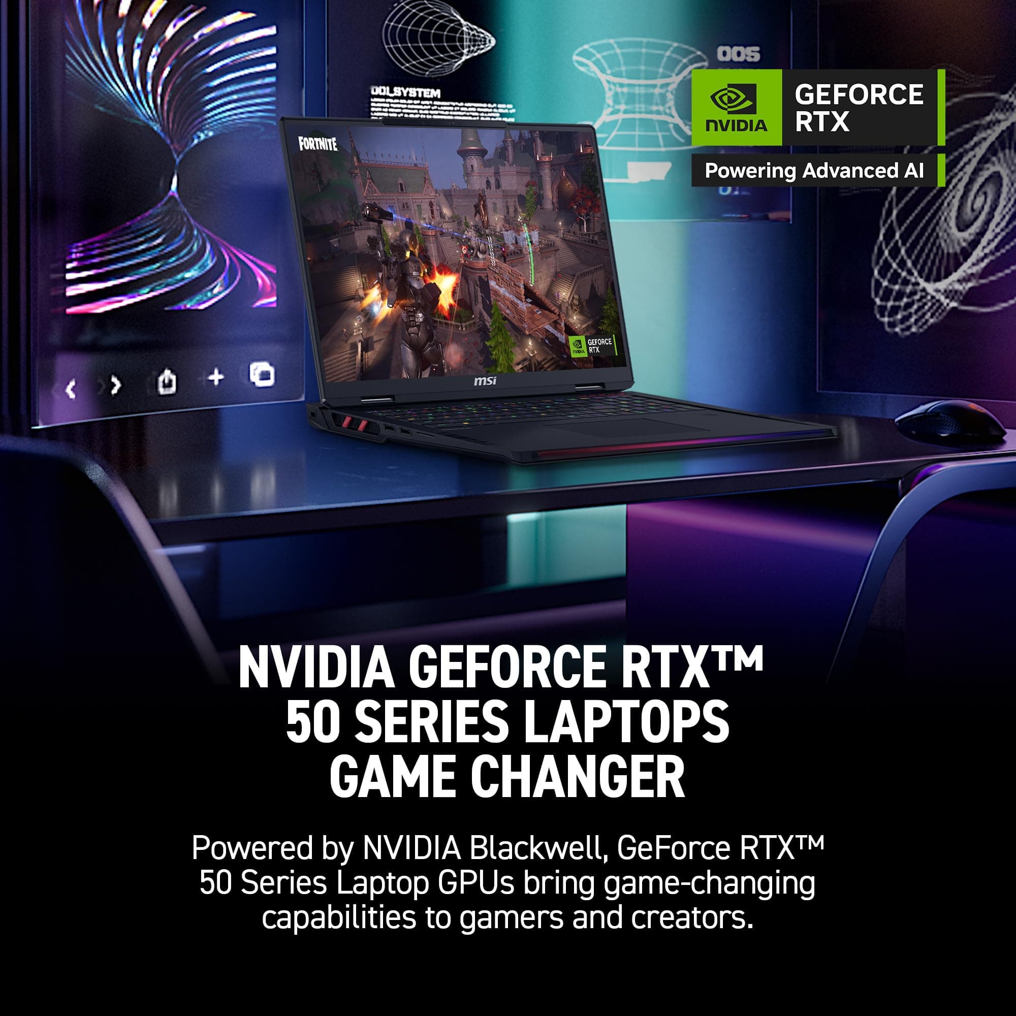 msi Raider 18 HX AI 18” 120Hz UHD+ Gaming Laptop: Intel Core U9-285HX, NVIDIA Geforce RTX 5080, 64GB DDR5, 4TB NVMe SSD, Thunderbolt 5, Wi-Fi 7, Win 11 Home: Black A2XWIG-014US, view 4