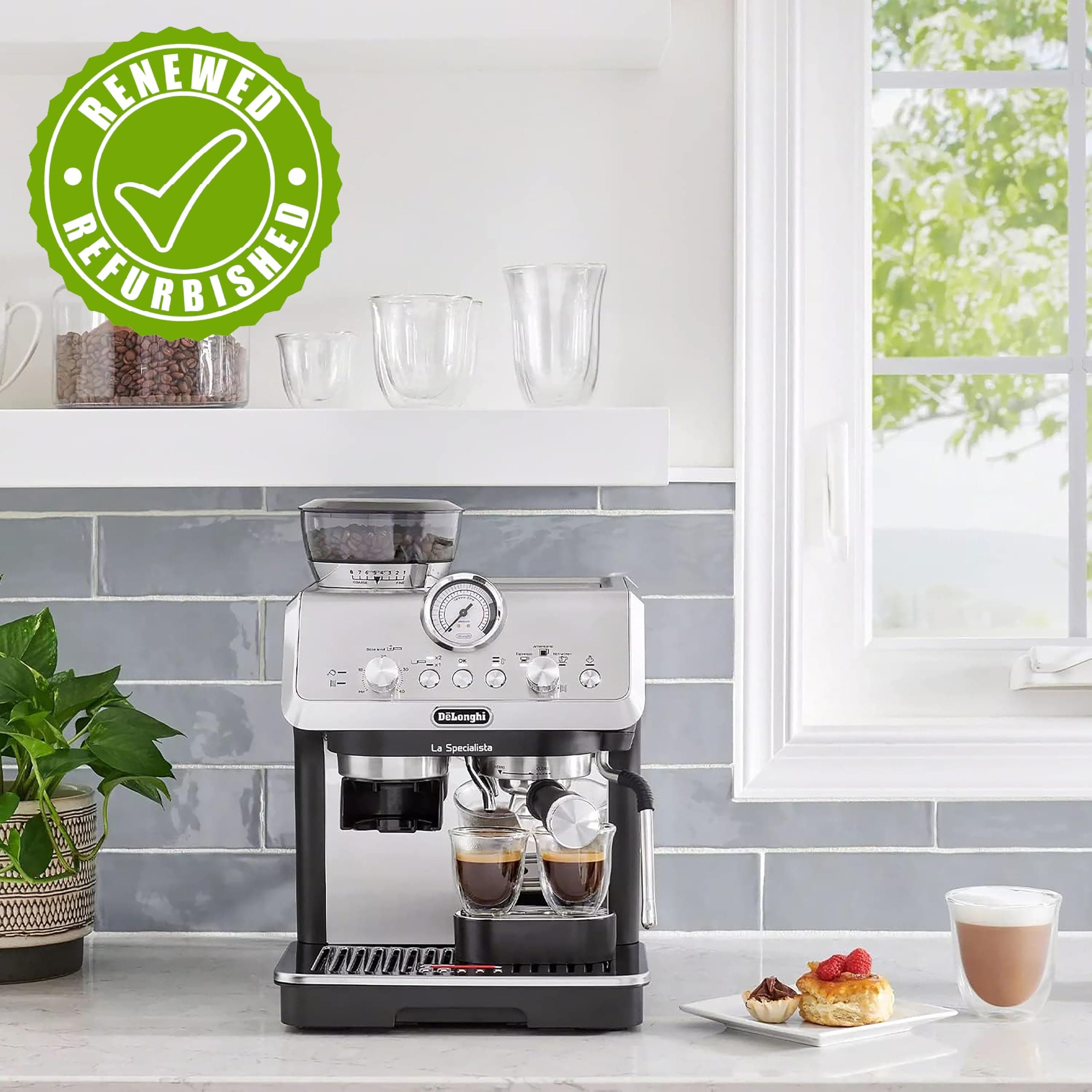 De'Longhi La Specialista Arte Espresso Machine, Stainless Steel/Black, EC9155MB (Renewed), view 9