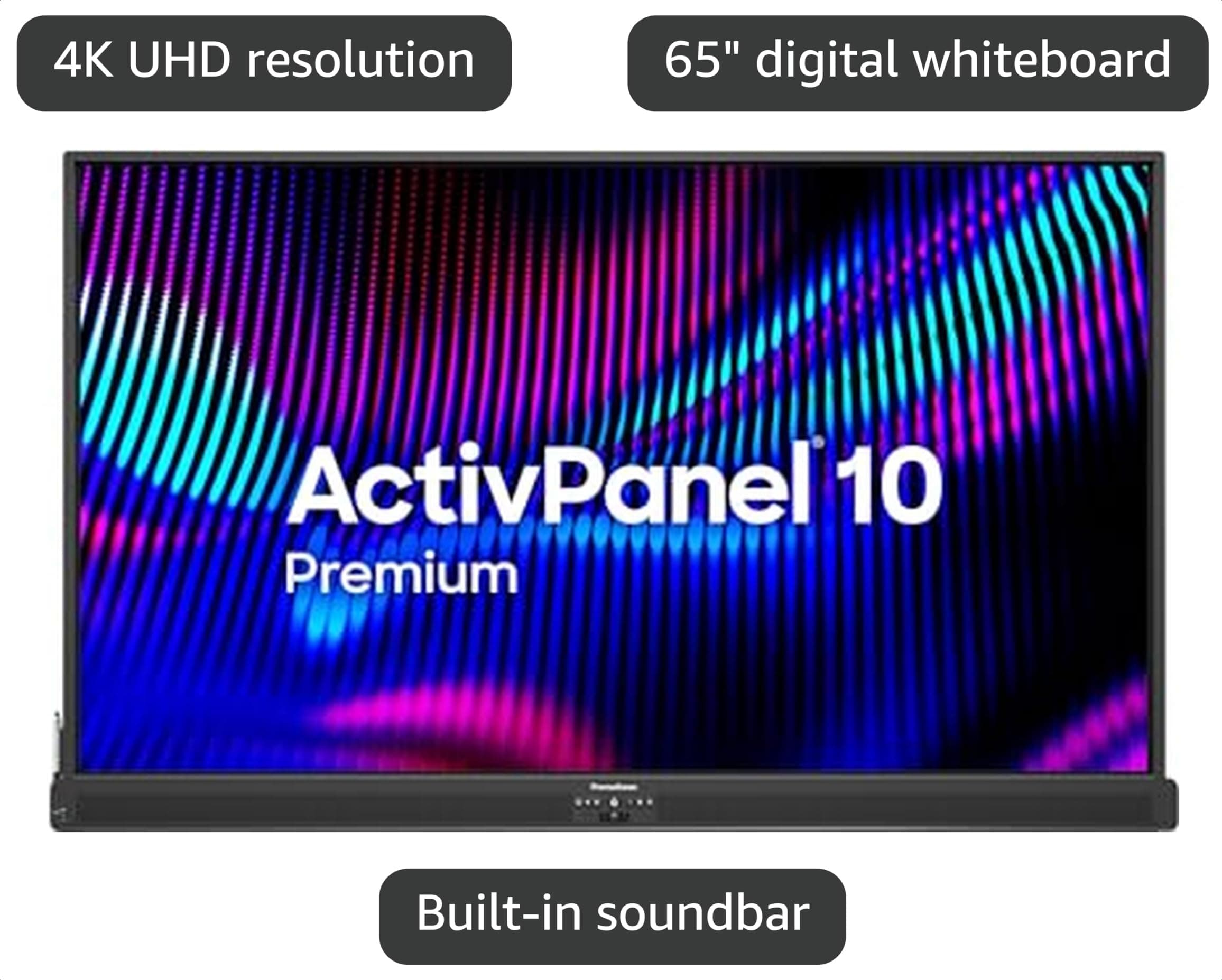Promethean ActivPanel 10 Premium 65" High Specification Digital Whiteboard for Office or Classroom, 4K UHD, OS Flexible Device, Panel Included, 3 Year Onsite Support, view 3