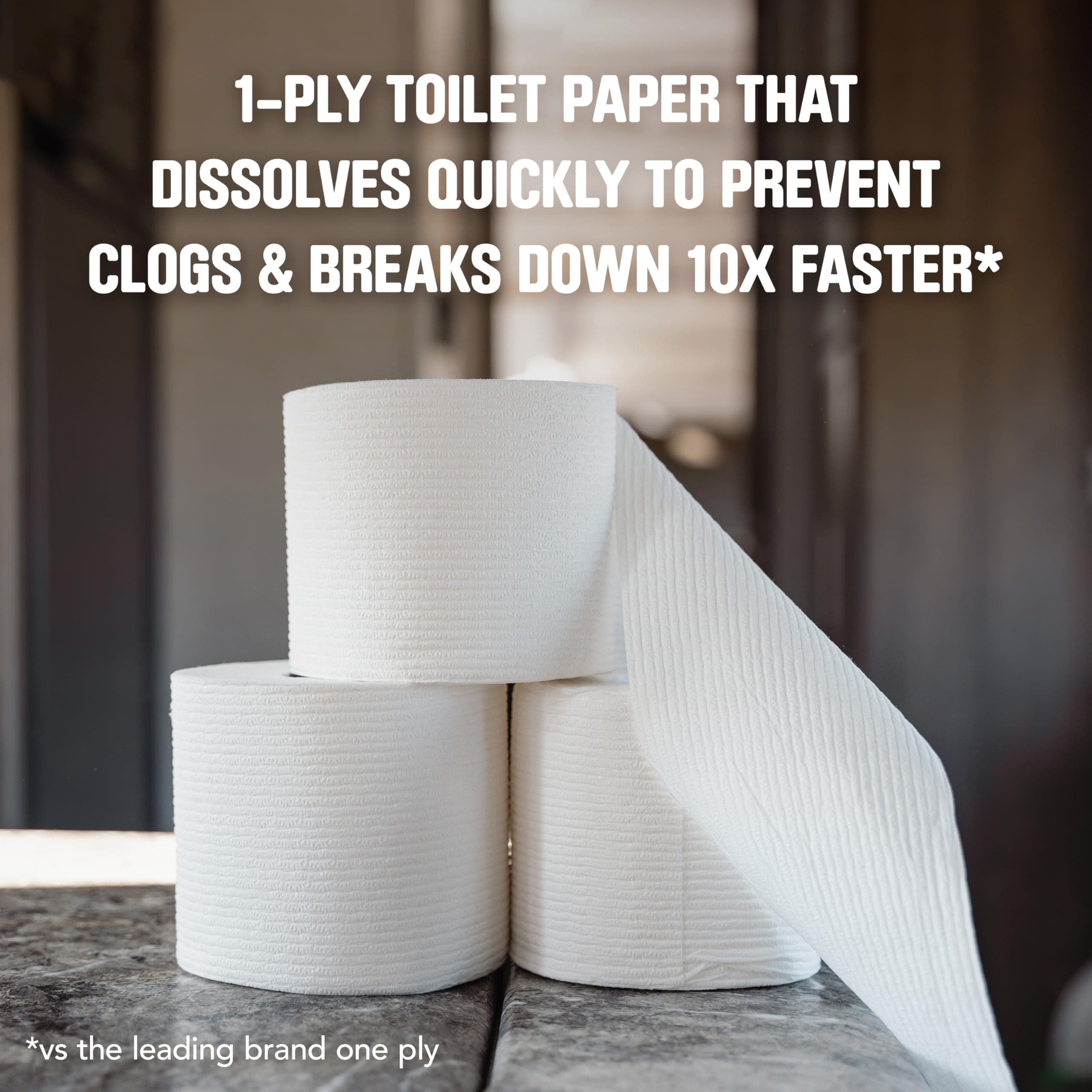 Scott Rapid-Dissolving Toilet Paper, 48 Double Rolls, Septic-Safe, Toilet Paper, 1 Ply, White, view 3