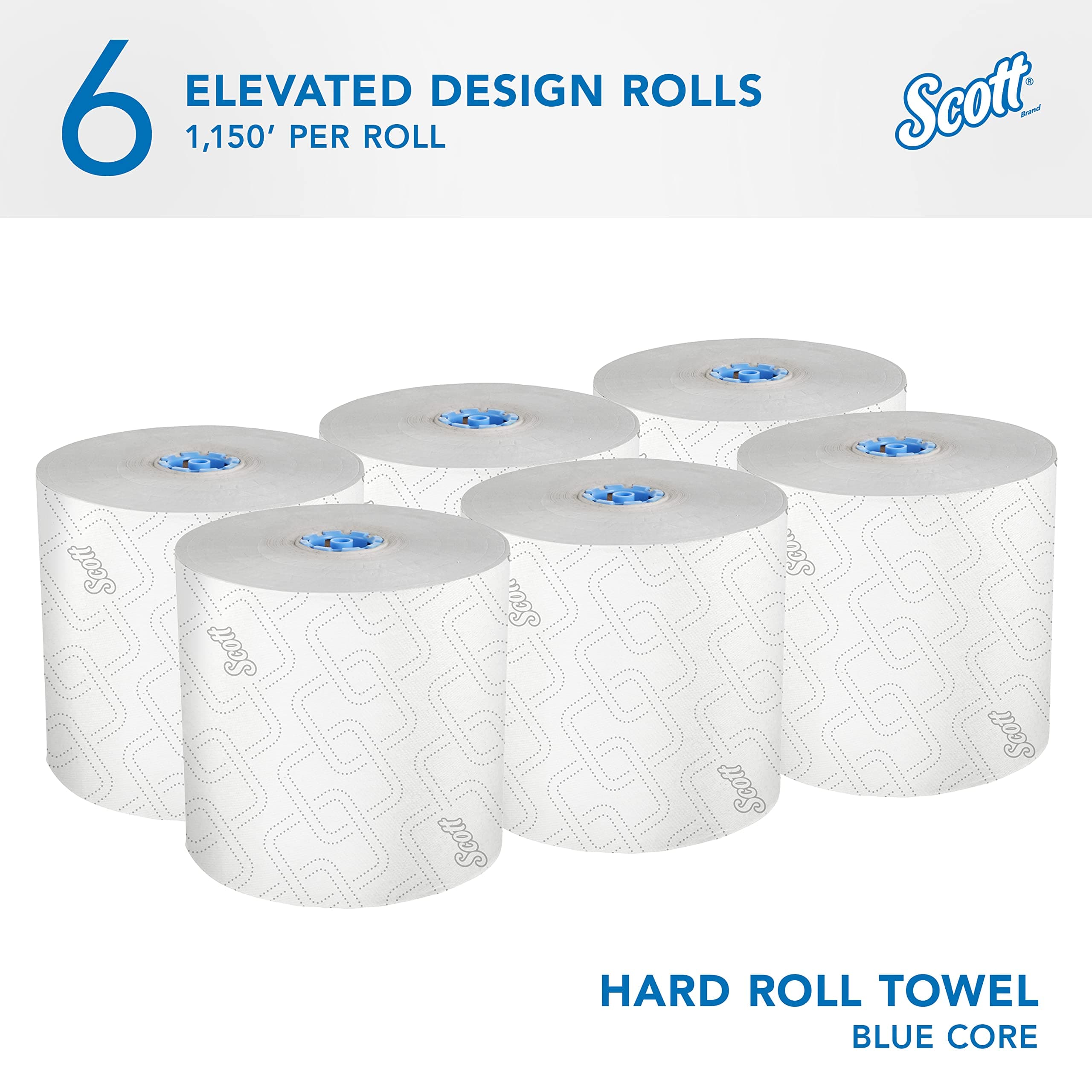 Kimberly-Clark Professional Hard Roll Paper Scott Pro Dispensers Cleaning Towel, 7.50" x 1150 ft, White,Blue 6 per Carton, view 2